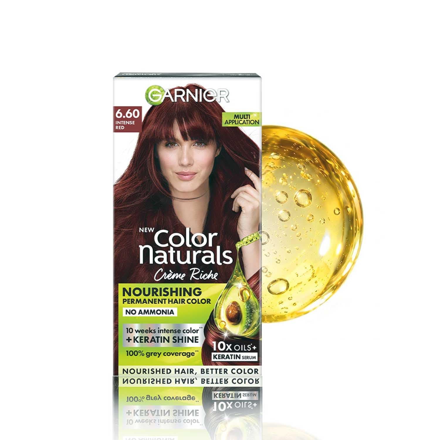Garnier Color Naturals Crème hair color, Shade 6.60 Intense Red, 70ml + 60g