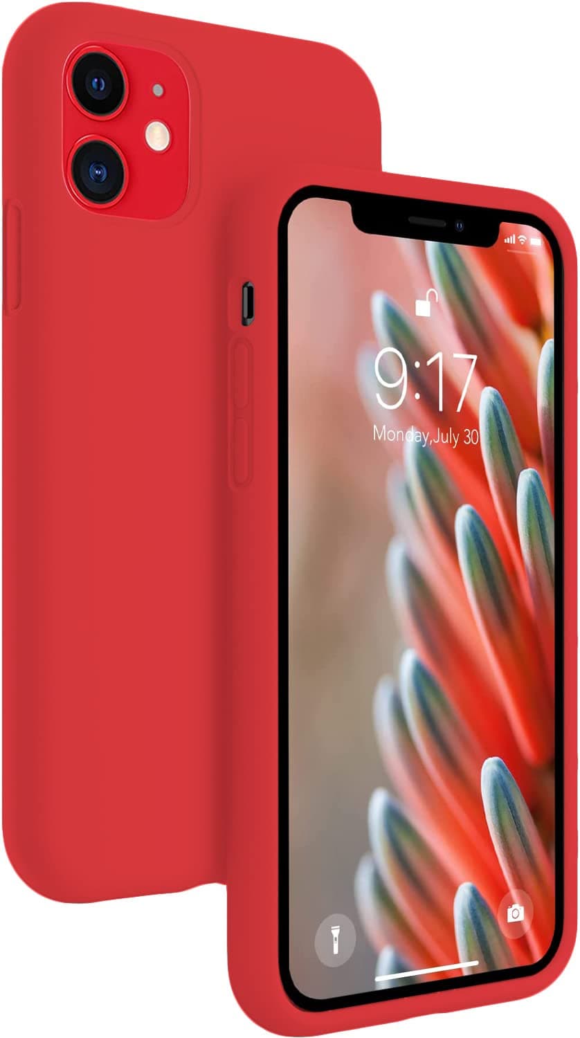 DIZORO® Silicone Back Case for iPhone 11, Soft-Touch Phone Microfiber Silicone Back Cover for iPhone 11 - RED