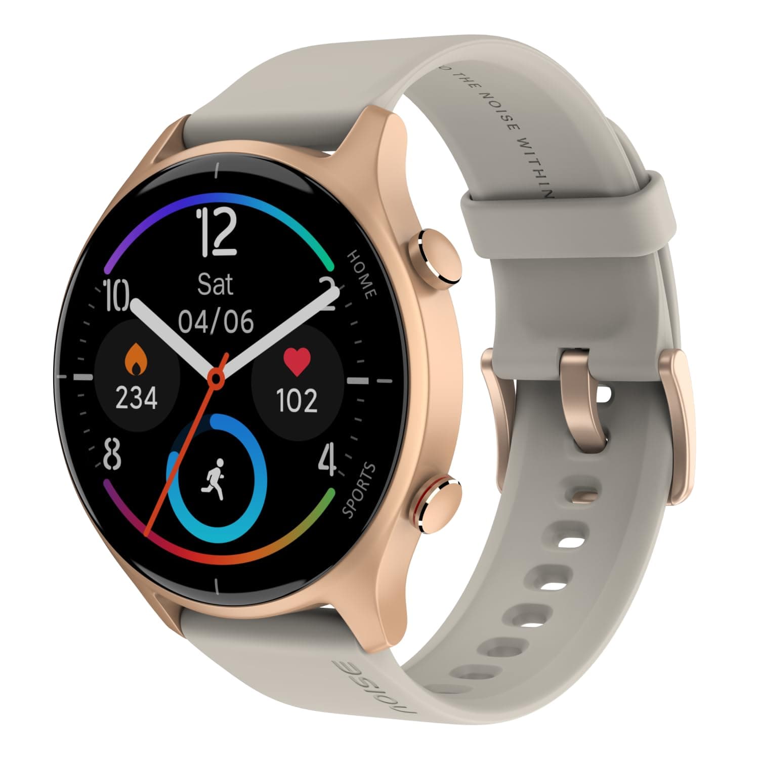 Noise Twist Round dial Smart Watch with Bluetooth Calling, 1.38" TFT Display, up-to 7 Days Battery, 100+ Watch Faces, IP68, Heart Rate Monitor, Sleep Tracking (Blush Beige)