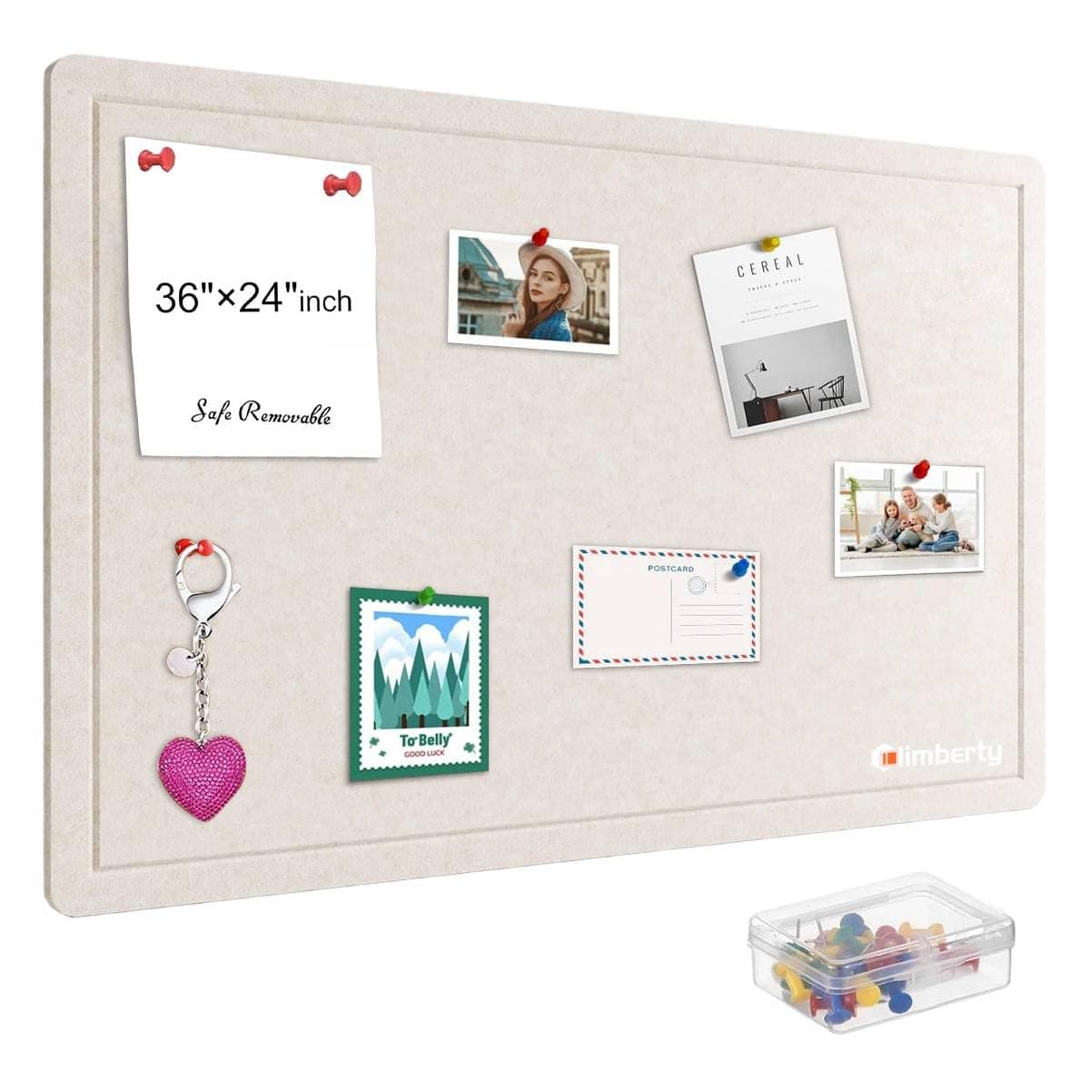 Climberty® Felt Bulletin Board 36×24 Inches, Self-Adhesive Vision Board with 50 Clear Push Pins for Photos, Notes, Planning, Office, Home & Classroom Décor (Light Camel)