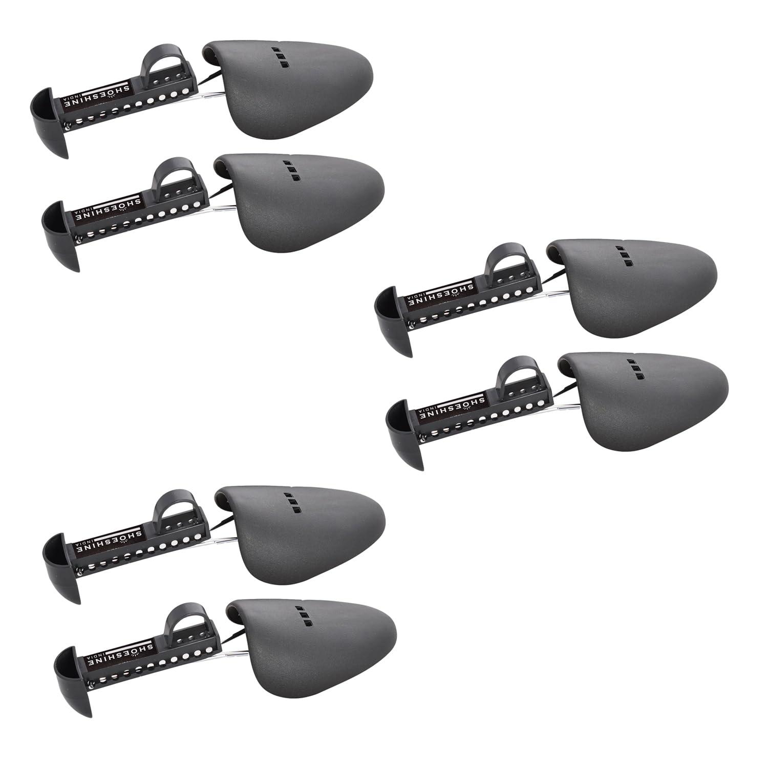 SHOESHINE Men's Black Plastic Shoe Trees Shaper Stretcher for Boots - Pack of 3 Pair