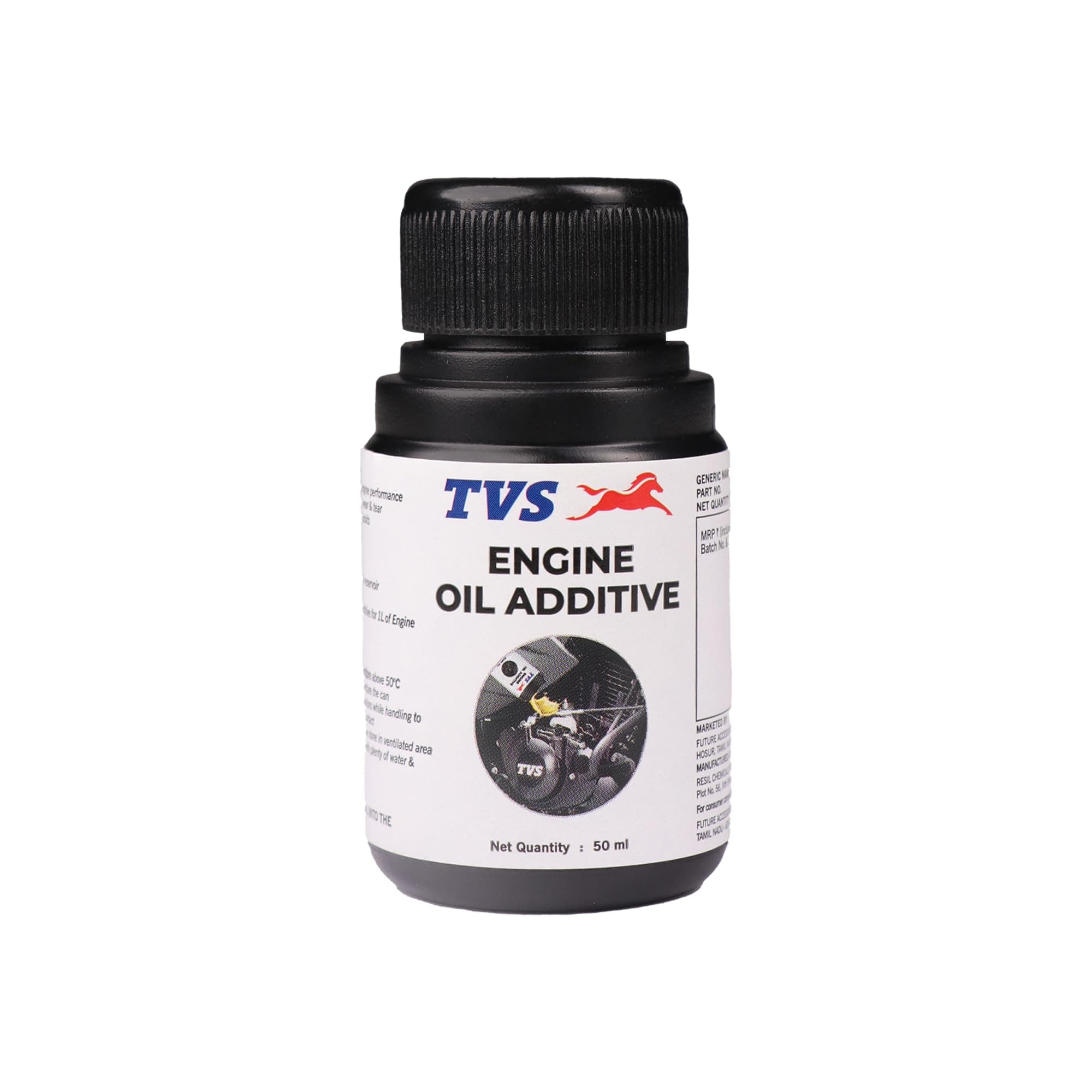 TVS Engine Oil Additive for Bikes – Anti-Friction Formula for Petrol & Diesel Engines, Improves Lubrication, Mileage & Engine Life (50ml)