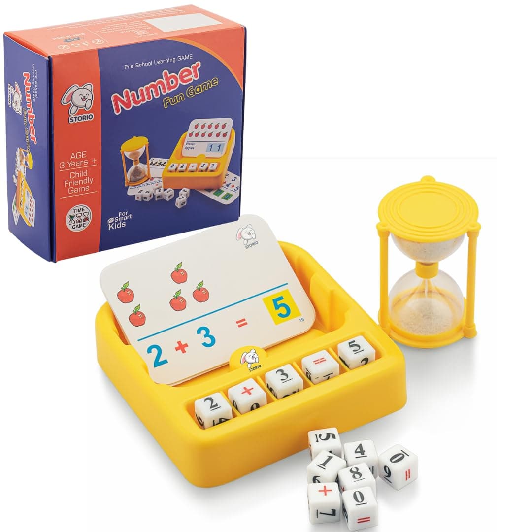 Storio Kid Number Perfect Number Flash Cards Game Fun Way of Learning Numbers and Remembering Math_Skills for Kids Them - Yellow