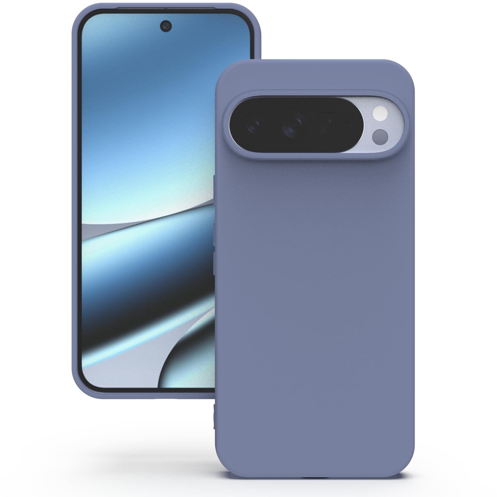 YATWIN Silicone Back Case for Google Pixel 10 Pro XL, Soft-Touch, Shockproof Phone Back Cover for Google Pixel 10 Pro XL - Lavender Grey