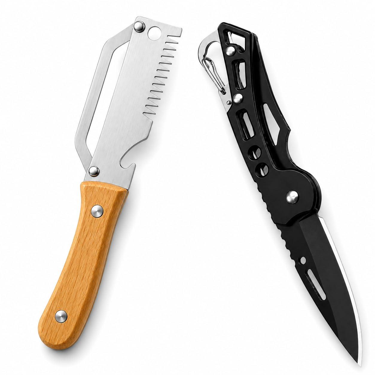 Portable Foldable Pocket Knife with Precision Carbon Steel Blade, Multipurpose Cutter for Travel, Kitchen, Office & Daily Household Tasks with Grip Handle (3IN1 PEELER + BLK KNIFE)