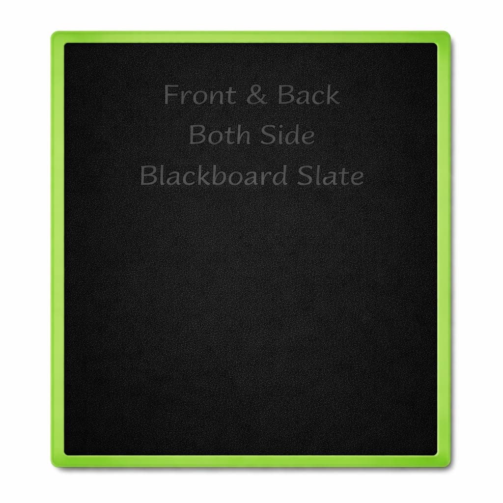 YAJNAS Double Sided Blackboard Slate Chalkboard Slate | Pre-Writing Toys for Kids, 12x10 Inch (30x25 cm), Learning Board with Colourful Frame, Educational Writing and Drawing Tool for Kids