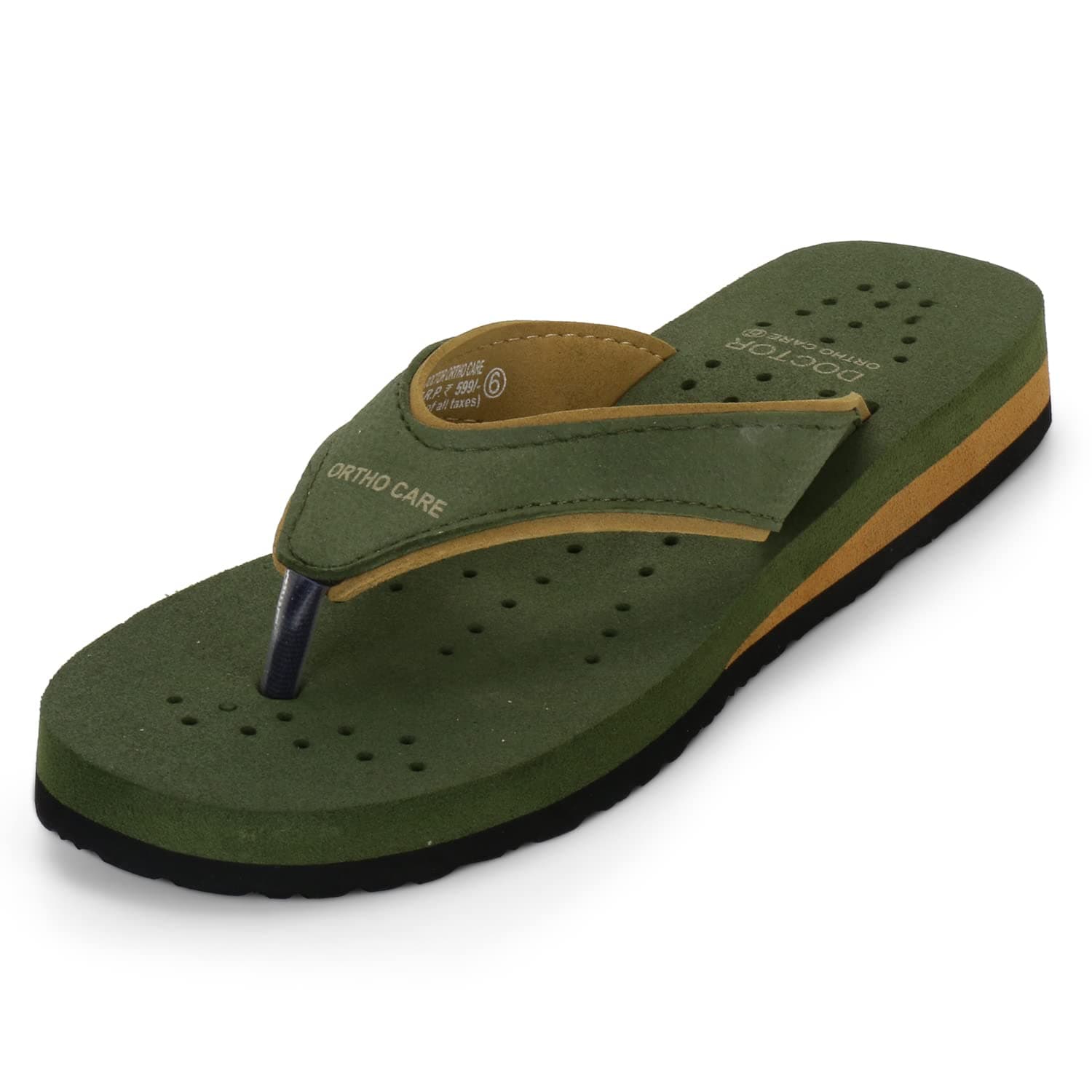 DOCTOR EXTRA SOFT Care Diabetic Orthopedic Pregnancy Flat Super Comfort Dr Flipflops and House Slippers For Women's and Girl's D-18-Olive-4 UK