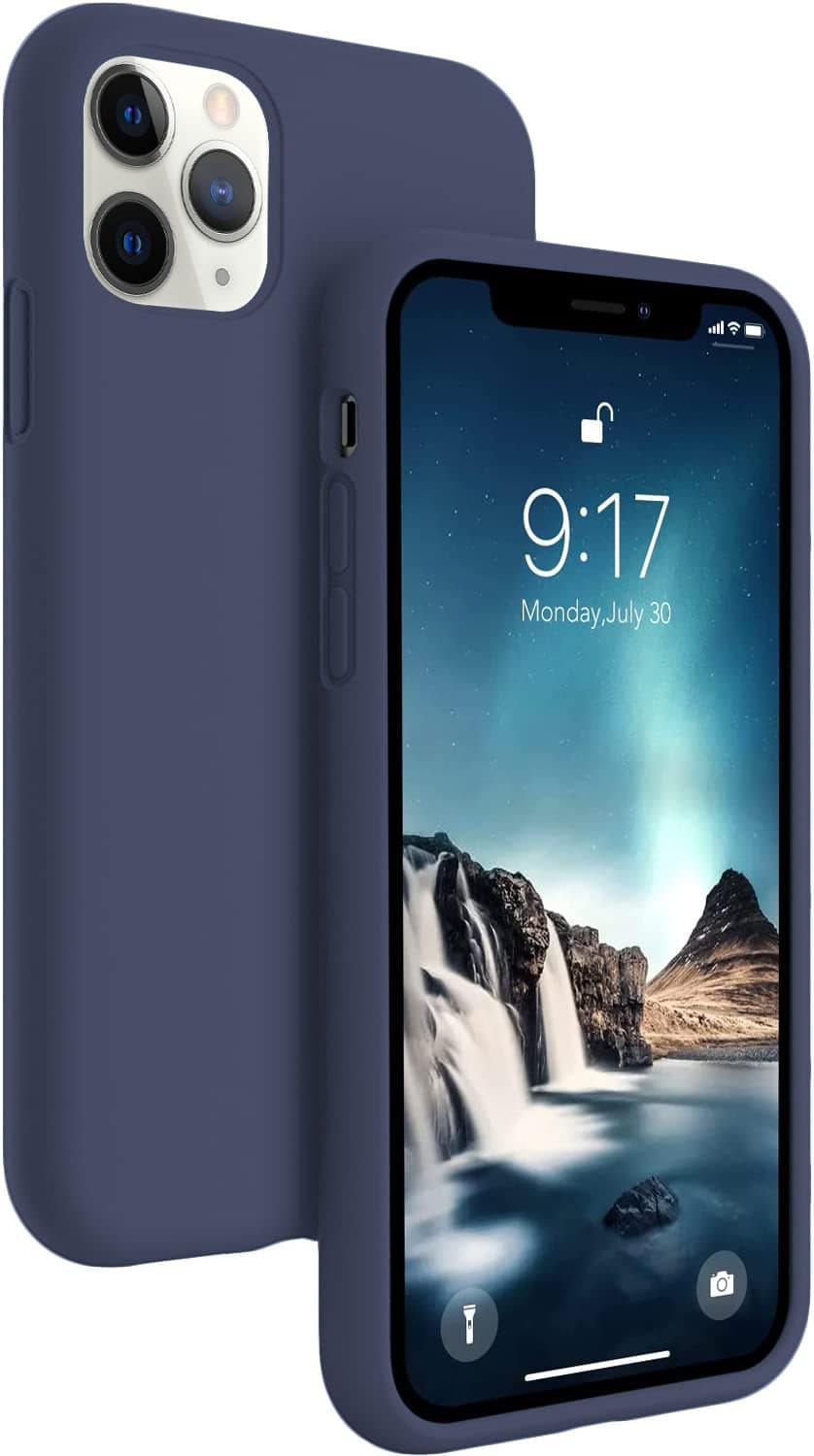 DIZORO® Silicone Back Case for iPhone 11 Pro, Soft-Touch Phone Microfiber Silicone Back Cover for iPhone 11 Pro - Navy