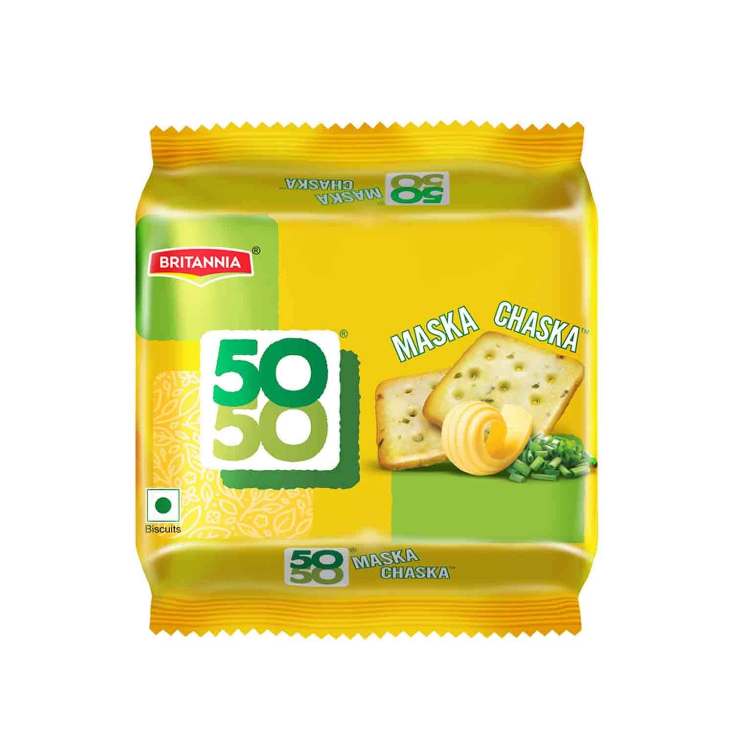 Britannia 50 - 50 Biscuits - Maska Chaska, 120g Pack