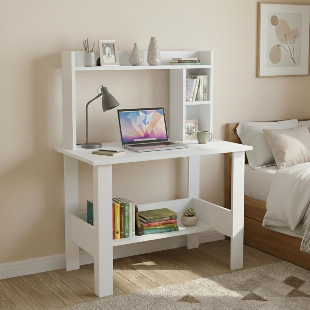 Wudyhub Computer Home/Office Desk | Writing Study | Laptop Table | Modern Simple Desk | Small Desks for Small Spaces | Sturdy Desk for Home, Office, Bedroom, Living Room (ST-11-White)