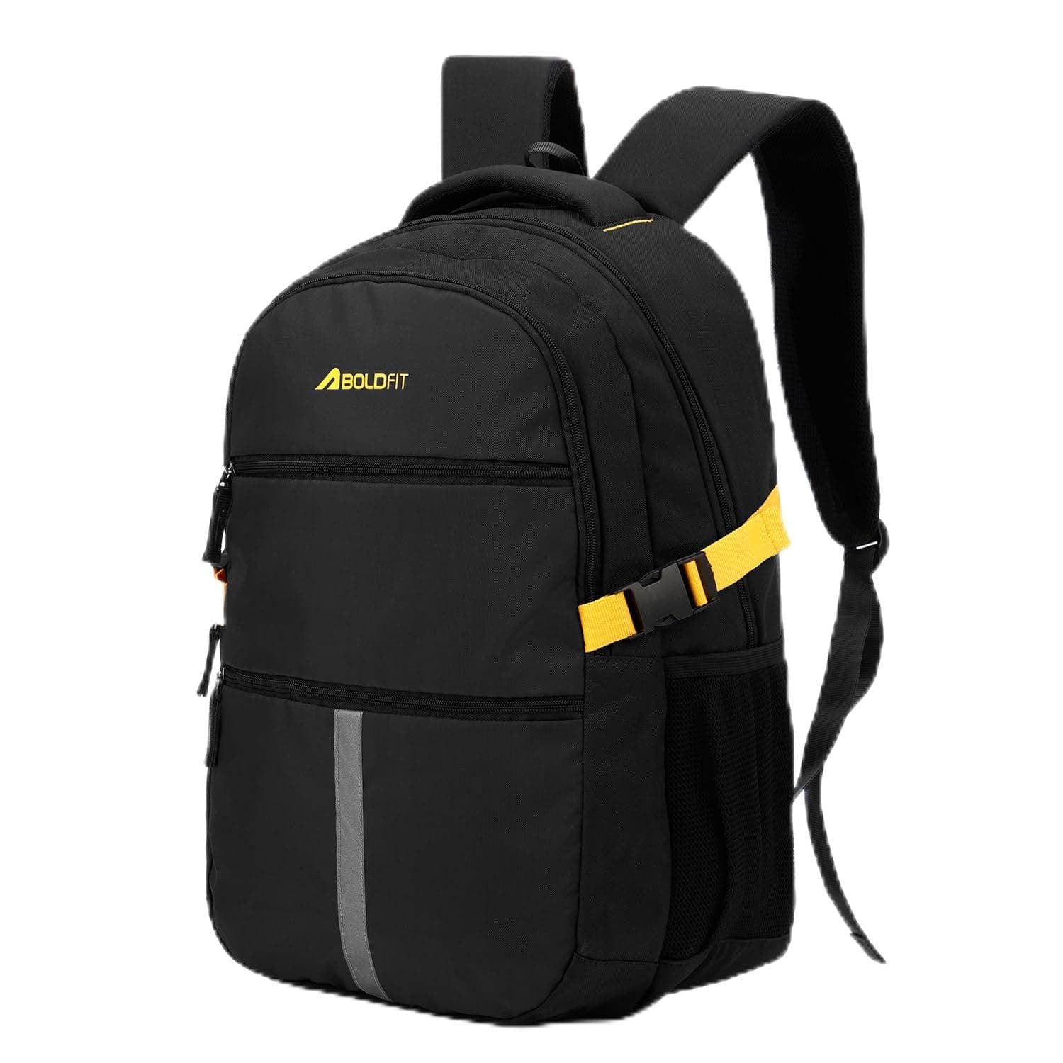 Boldfit Laptop Backpack for Men & Women 30L Premium Stylish Bags Ideal College Bag, Office Backpack & Travel Bag Water-Resistant with Rain Cover & Bottle Holder, UrbanEdge- Black Yellow, 30L