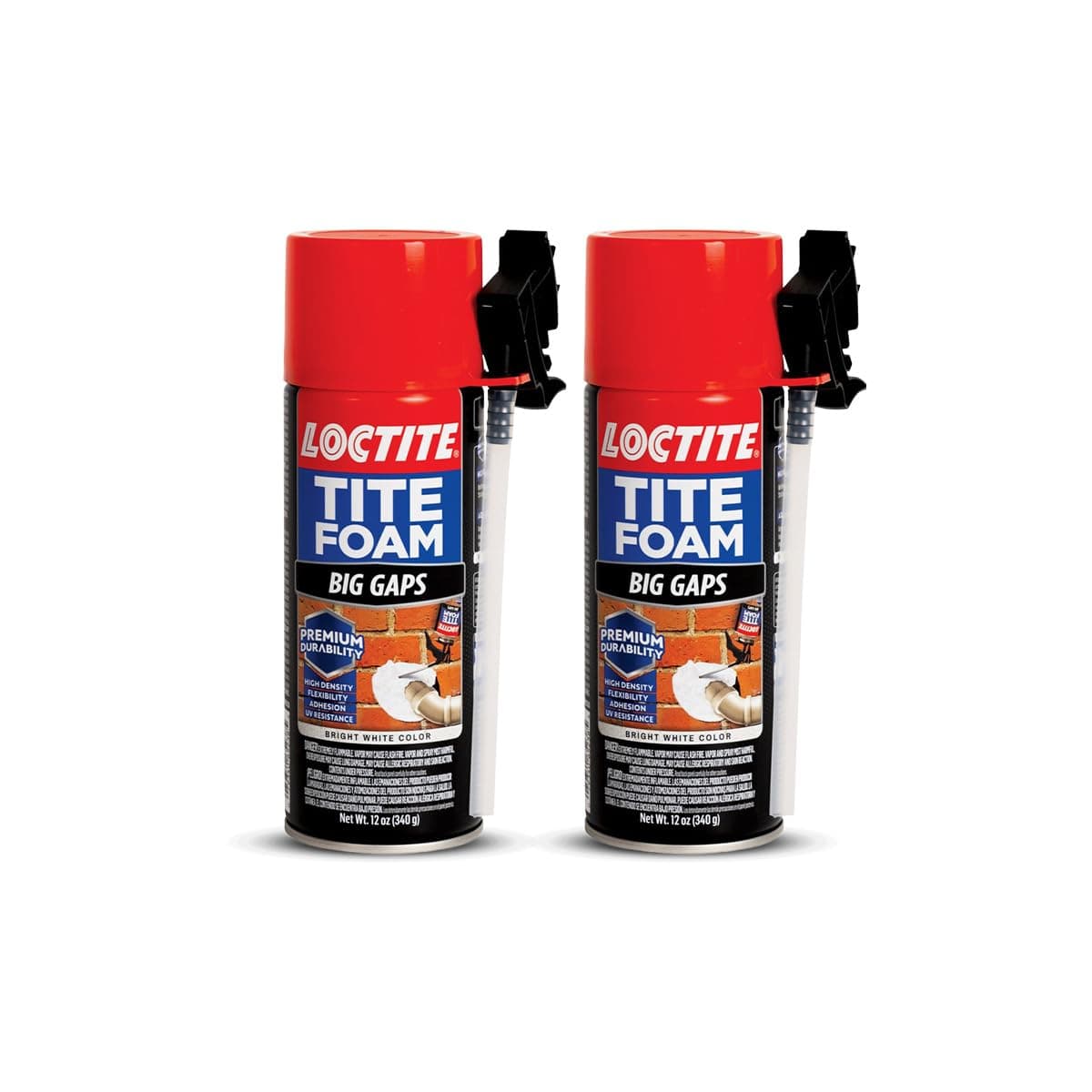 Loctite Tite Foam PU sealant|Expanding Foam for large gaps filling|keeps dust and pests aways|DIY dries fast|waterproof|no shrinkage|easy application|doors|PVC pipe|bathroom|AC ducts|White|340g x 2