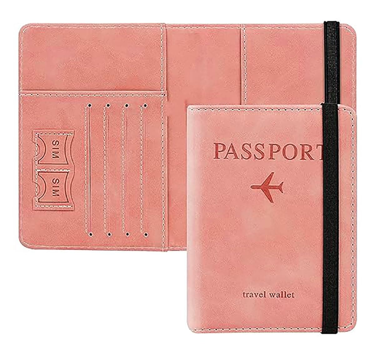 Stealodeal RFID Protecor Peach Passport Holder Travel Wallet Organiser, Passport Case with PU Leather Travel Document Holder for Men & Women Travel Accessories