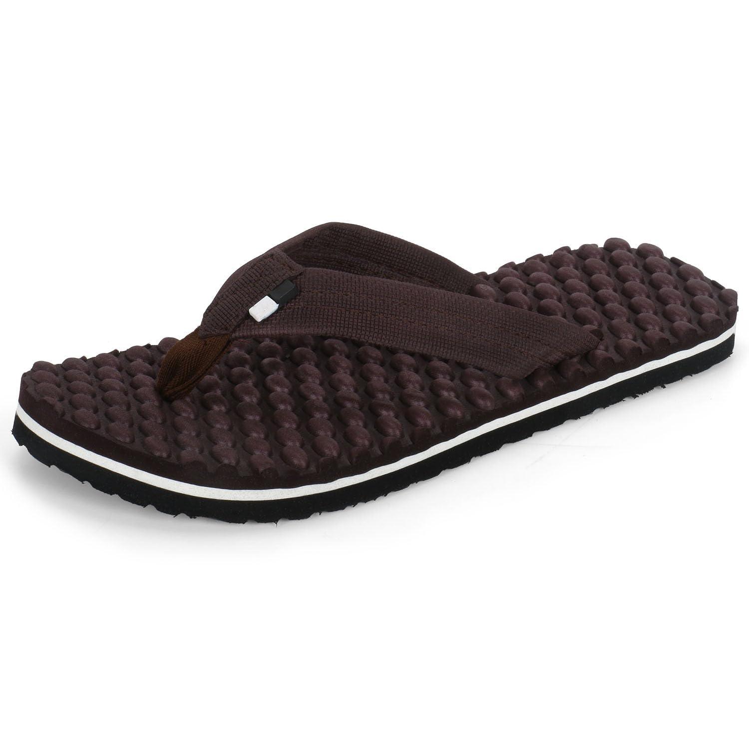 DOCTOR EXTRA SOFT House Slipper for Men's Care |Orthopaedic | Diabetic | Comfortable | Cushion | Flip-Flop Men's and Boy’s Home Slides for Daily Use Bubble Softy D-30-Brown-13 UK