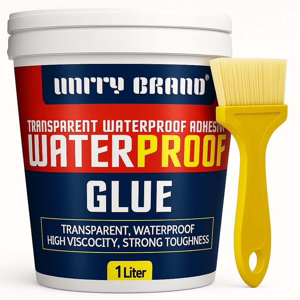 UB UNITY BRAND Crack Seal Glue1 liter with Brush Transparent Waterproof Resin Epoxy for Roof Leakage Crack Seal Agent Roof Water Leakage Solution Water Proof Glue for Waterproofing (1 LITER)