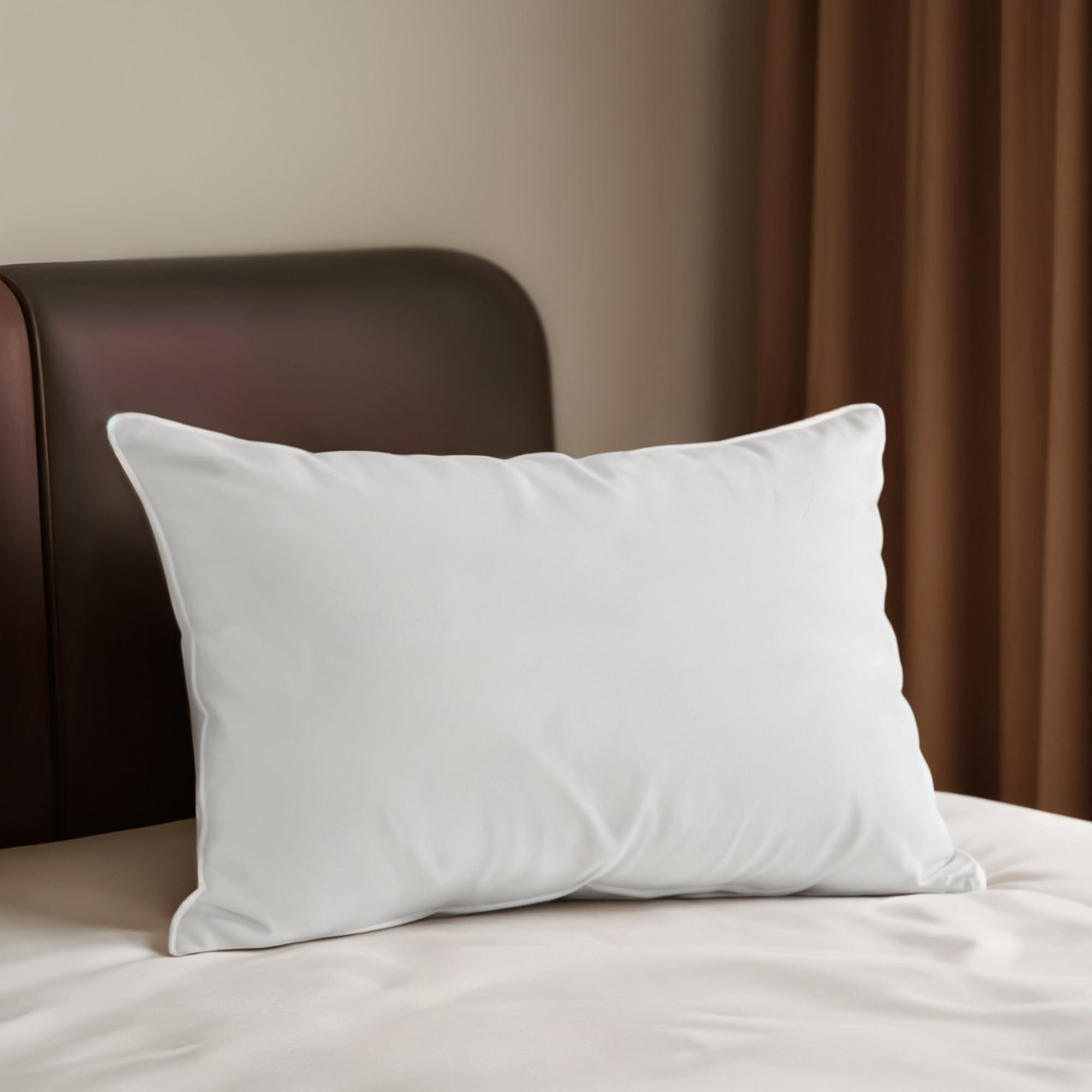MAXNAP Luxury Comfort White Pillow with White Beading | Soft Microfiber Fabric | Plush Conjugate Fiber Filling | Elegant & Durable Design | Standard 27 x 17 Inch | Set of 1