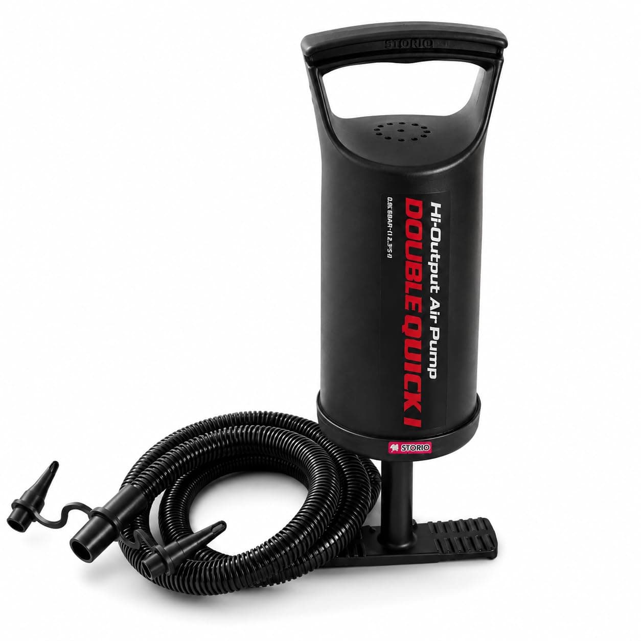 Storio 12-Inch Air Hammer Inflation Pump | 0.85L/Stroke Manual Hand Pump with 3 Nozzles | Air Pump for Sofa, Bed, Swimming Pool, Inflatables, Toys, Mattress & Tubes