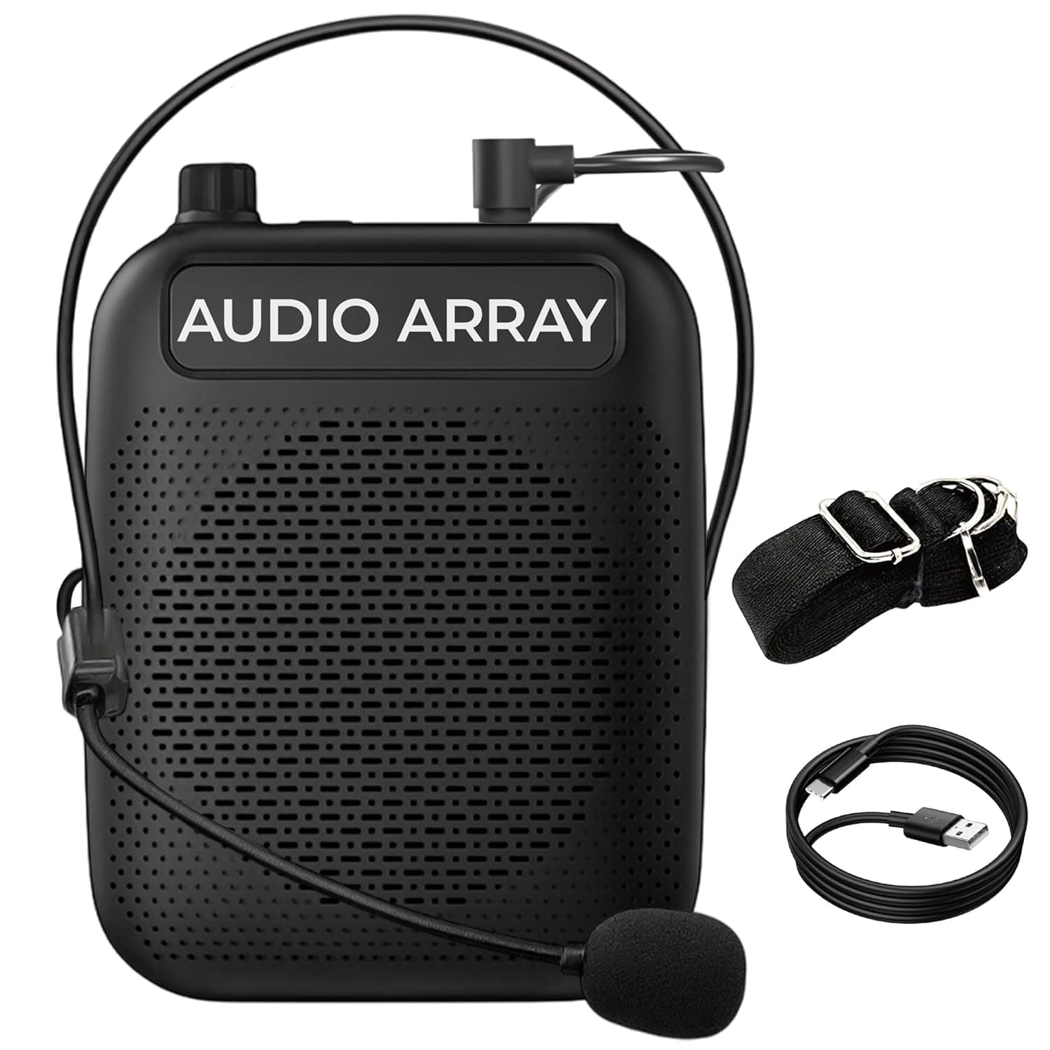 Audio Array Wired Voice Amplifier for Teachers 2026 Edition | Bluetooth 5.3 | Mic for Teaching with 10W Speaker, Tour Guides | 10Hrs Battery Life |1 Click Monitoring | TWS Connectivity AM-W47 Wired