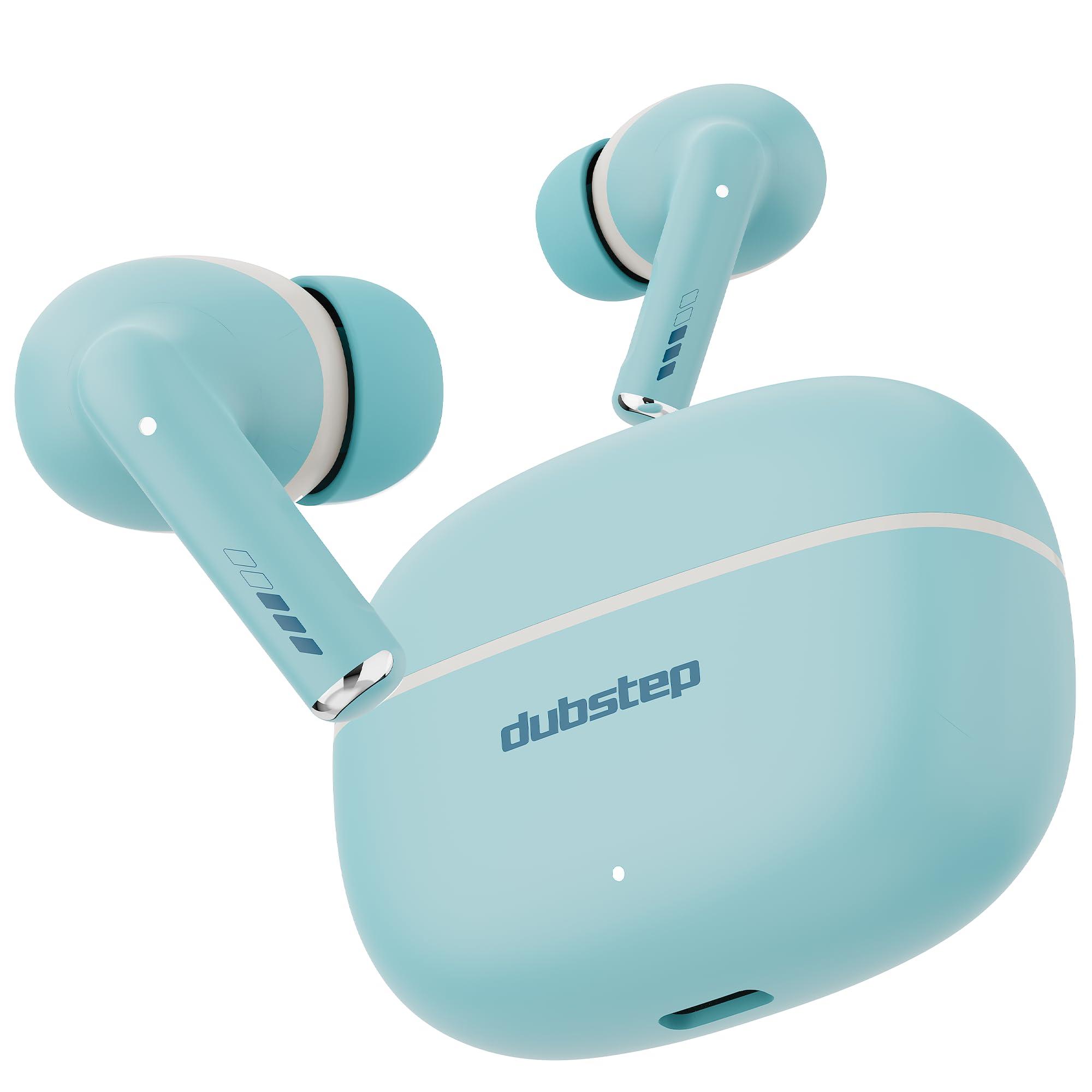 Dubstep Buzz X11 TWS Wireless Earbuds, 60hrs Playtime, Bluetooth 6.0, 13mm Neodymium Drivers, XBass Technology, ENC Noise Cancellation, Type-C Fast Charging (Blue)