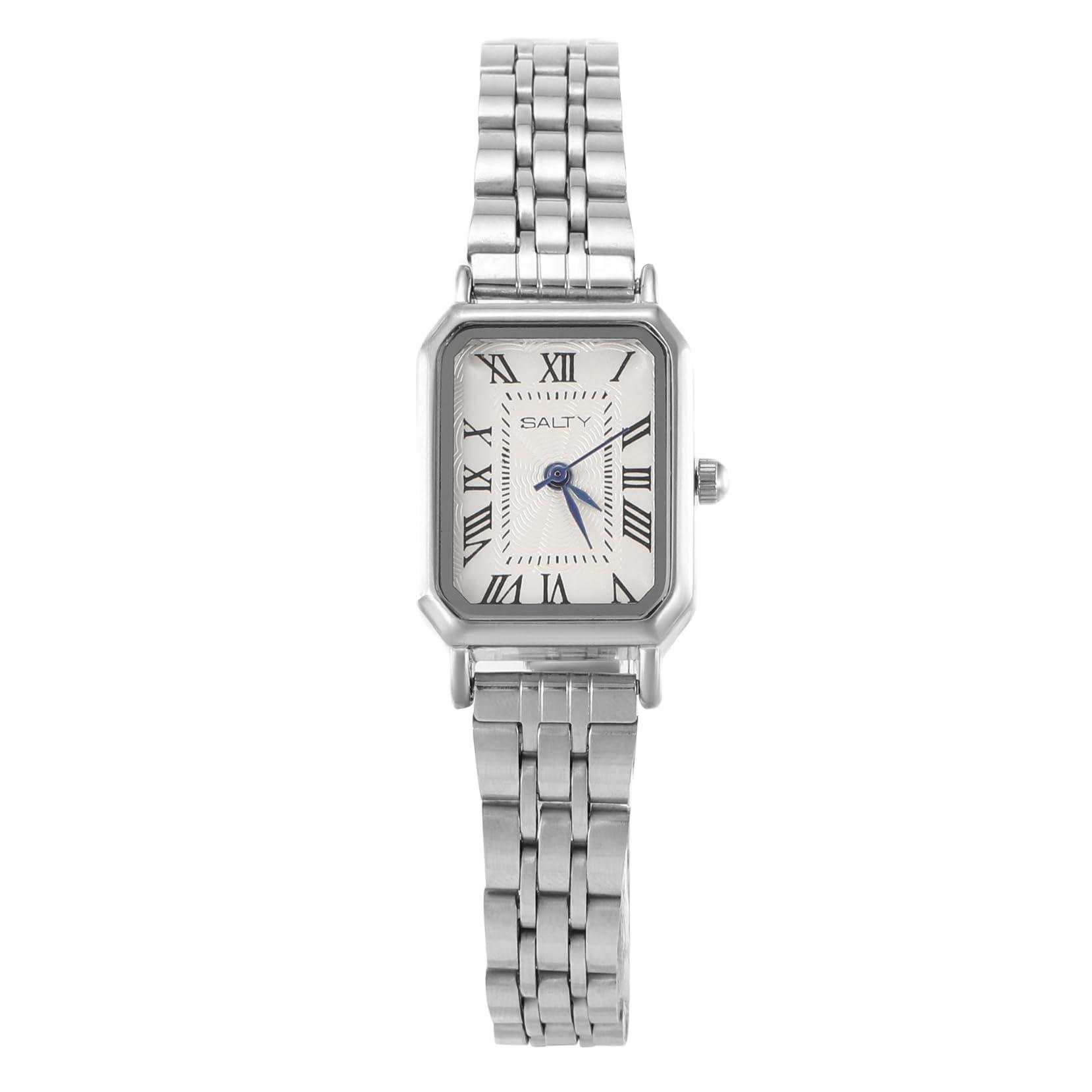 SALTY White Dial Silver Quartz Watch for Women for Women & Girls | Stylish Watch | 1 Year Warranty | Wrist Watches for Girls | Ideal for Gifting | Gift for Diwali, Christmas, Marriage, Birthday