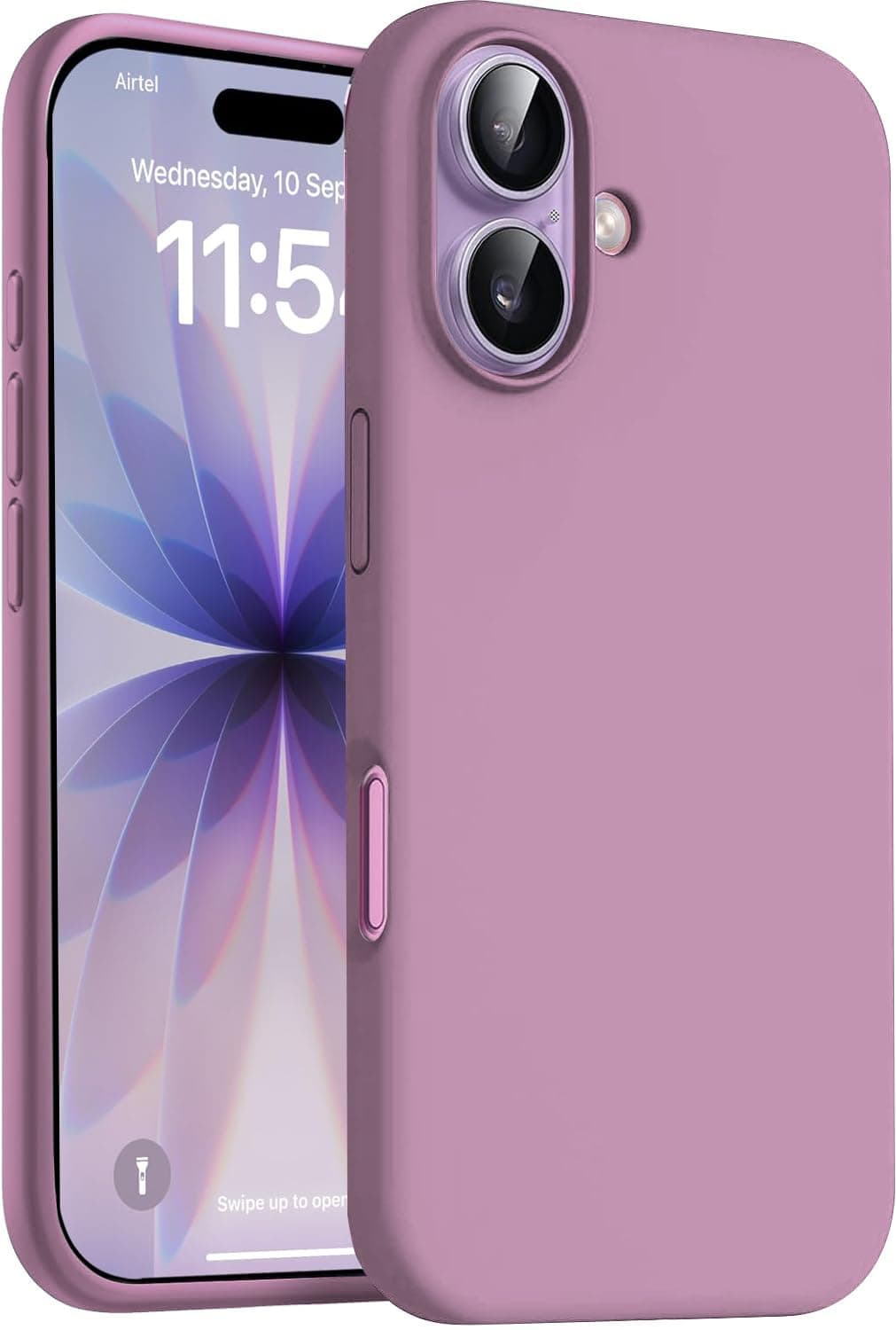 DIZORO Compatible with iPhone 17 Case 6.3, Slim Liquid Silicone 3 Layers Full Covered Soft Gel Rubber Phone Cases Protective Back Cover 6.3 Inch - Lilac