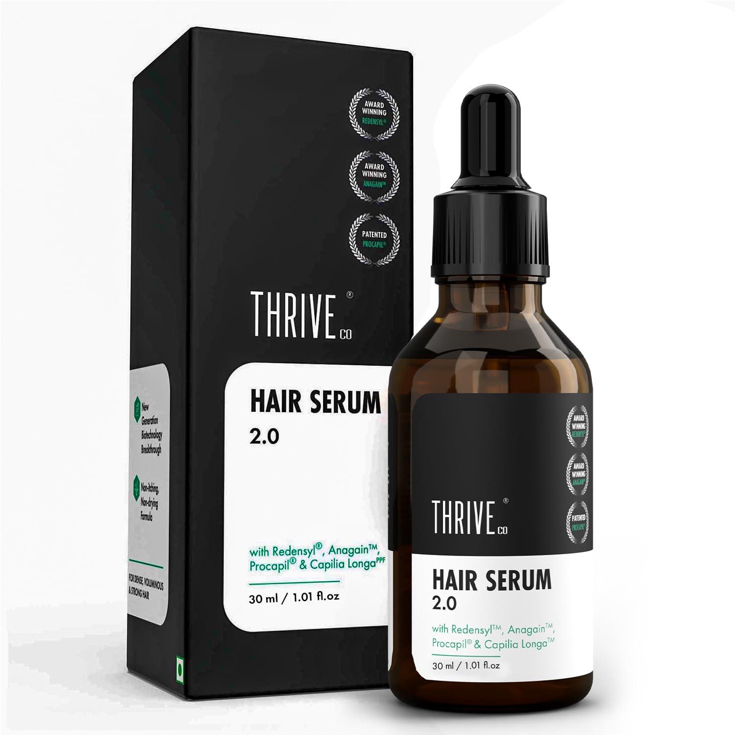 ThriveCo Hair Growth Serum For Scalp | Advanced Patent Filed Clinically Proven Scalp Treatment for Hair Fall Control & Regrowth | British Medical Publication | Redensyl, Anagain, Regendil®, Rosemary Oil | Lightweight, Non-Sticky Solution | Men & Women, 30ml