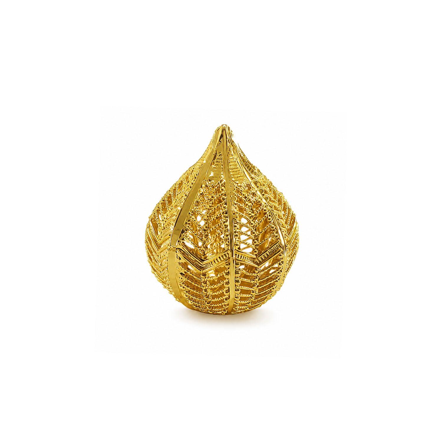 VAMA FASHIONS 18K Gold Plated Small Modak For Ganpati Decoration Jali Design Table Top Showpiece Reusable Ganesh Chaturthi Laxmi Diwali Pooja Decor Ornament For Home Mandir & Festive