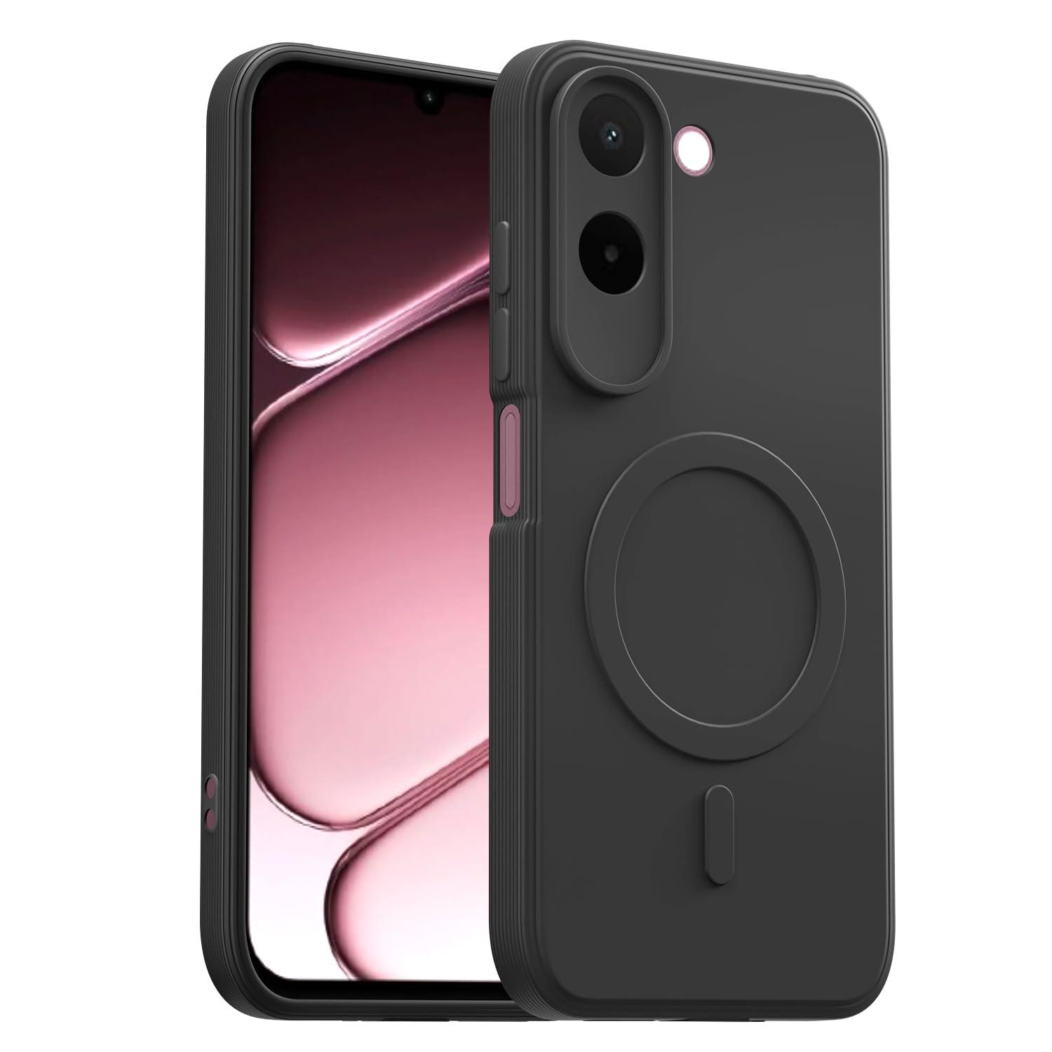 Outlouders Back Cover for OnePlus N6x | Soft Matte Silicone | Slim Fit | Magnetic-Safe Logo Design (Magnetic-Safe Not Compatible) | Shockproof | Camera Protection Bumper Case (Black)