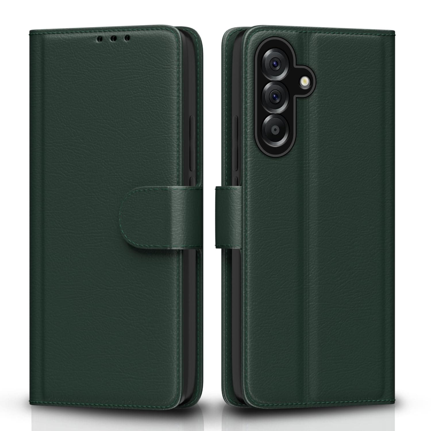 Pikkme Flip Cover for Samsung Galaxy A36 5G | Leather Finish | Shockproof with Card Pockets & Wallet Stand | Ultimate Protection Case(Green)