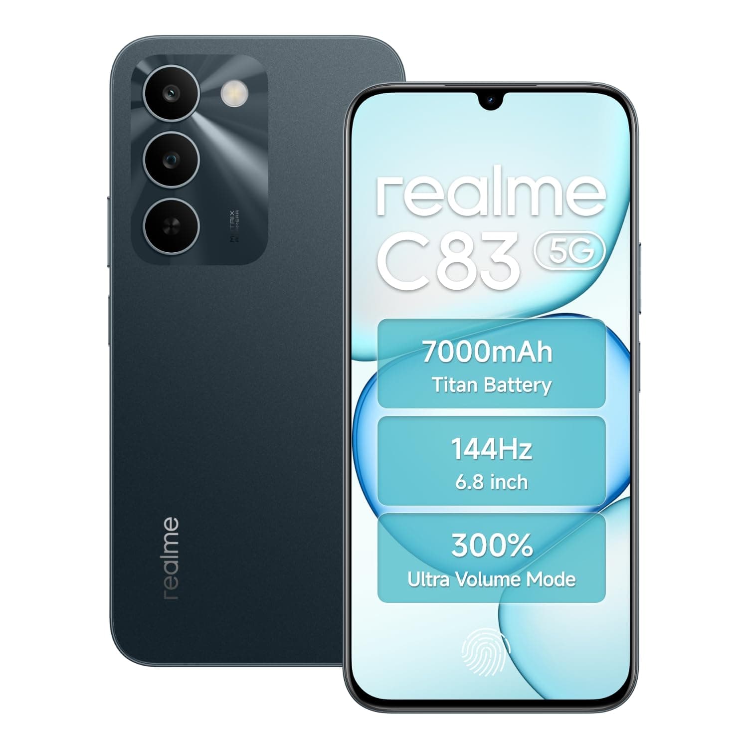 realme C83 5G Smartphone 128GB ROM 4GB RAM 6.8 Inch 144Hz Display 7000mAh Titan Battery Android 16 Dimensity 6300 Processor, IP64 Waterproof Support AI Camera, Dual SIM, GPS, WiFi Green