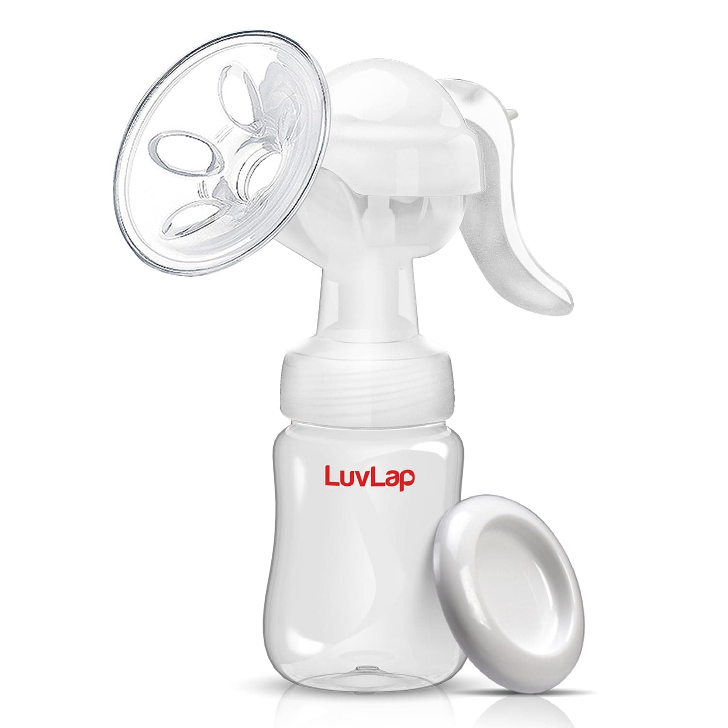 LuvLap Comfy Manual Breast Pump, 3 Level Suction Adjustment, Easy Massage Cushion & Ergonomic Handle for Easy & Painless Breast Milk Expression, Soft & Gentle, BPA Free