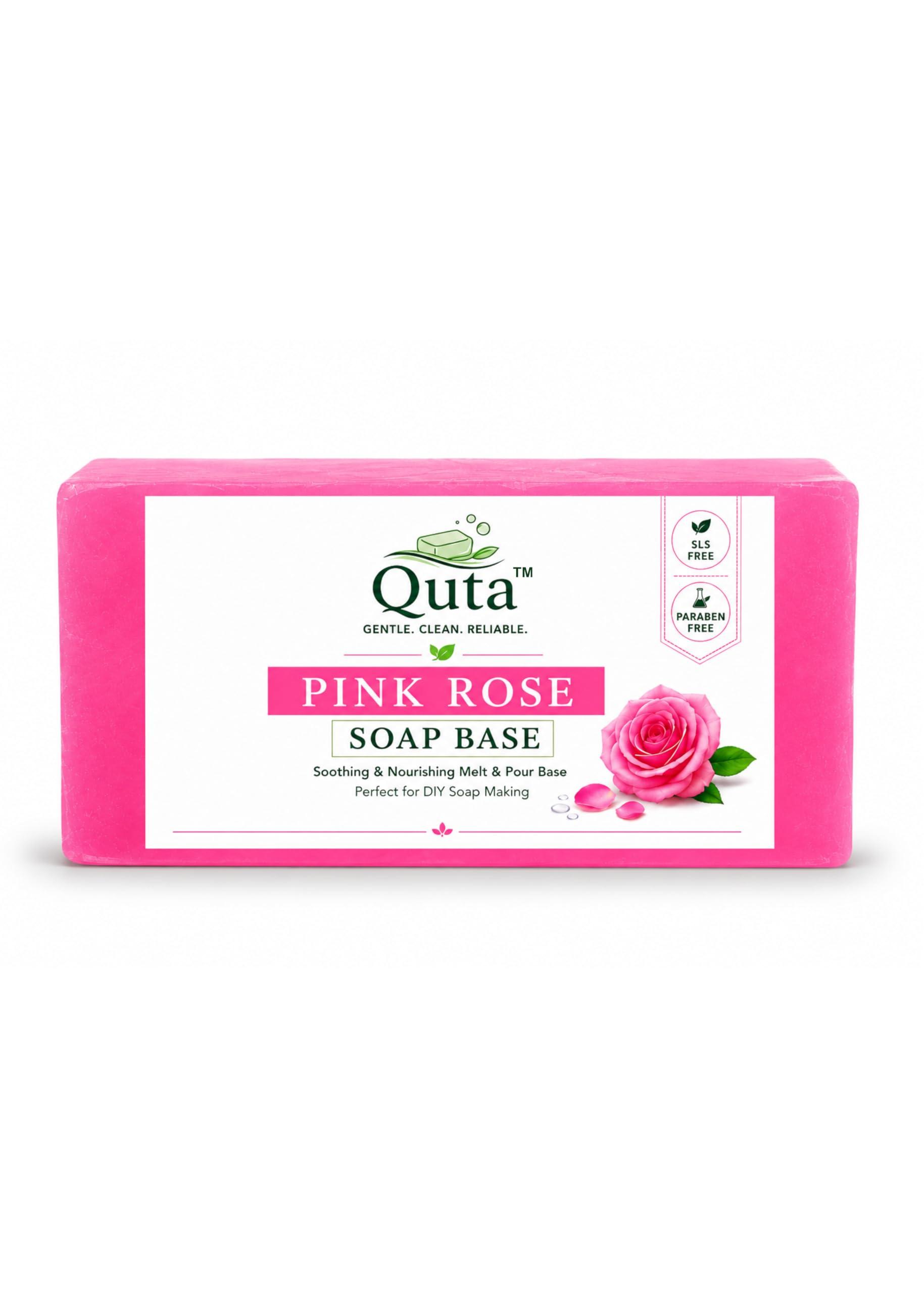 QUTA Pink Rose Glycerin Soap Base 950 g - Gentle Natural Melt & Pour Soap Base for DIY Handmade Soaps - SLS & Paraben Free