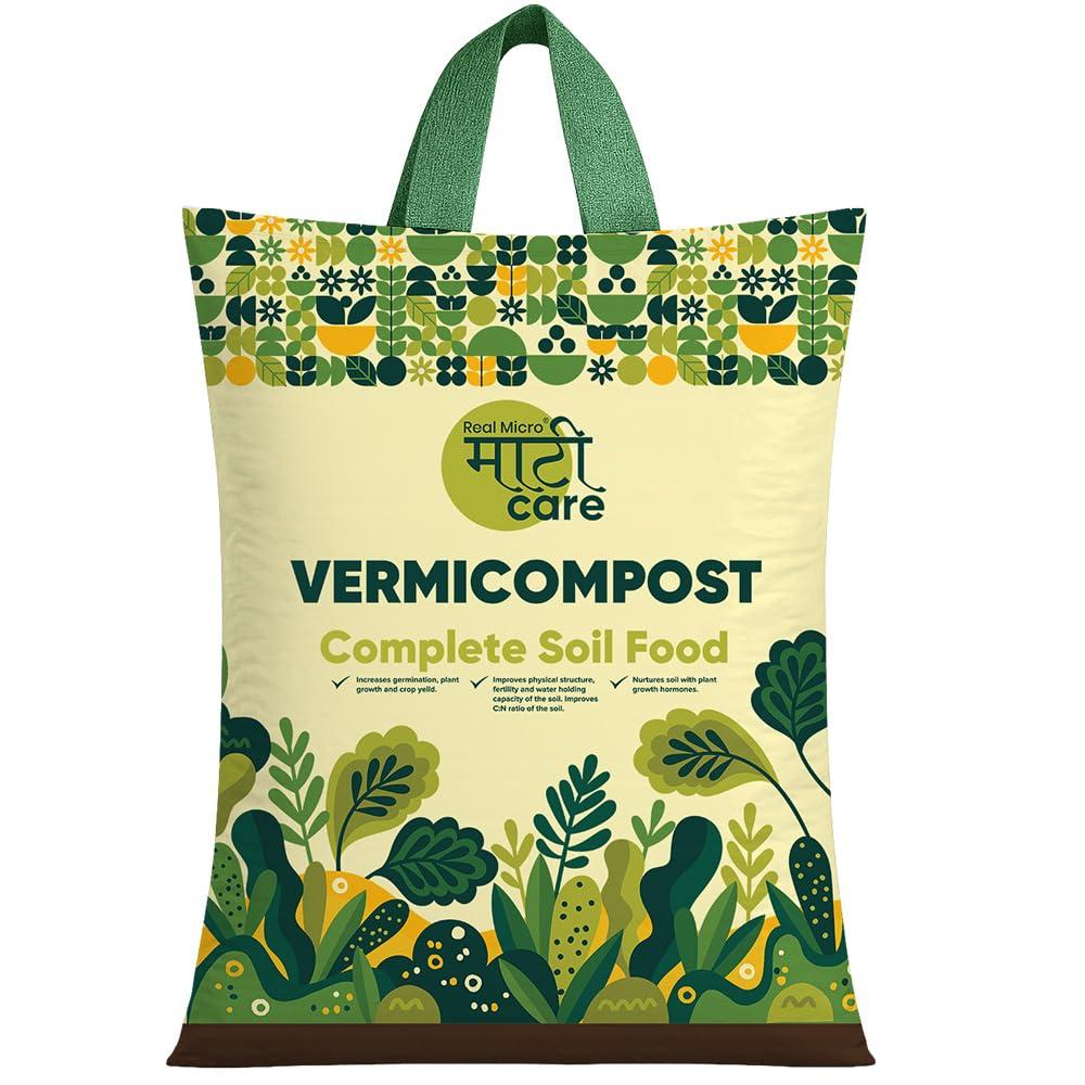 Maati Care Vermicompost Fertilizer for Plants - 5 kg | 100% Natural Vermi Compost Manure for Home Garden & Balcony Plants | Organic Soil Booster for Plant | Ideal for All Gardening Needs