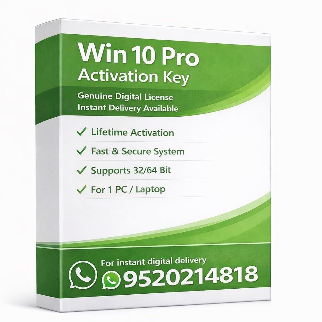 Win 10 Pro Activation Key for 1 PC | Genuine Digital License | Lifetime Validity | Email Instant Delivery | WhatsApp Delivery