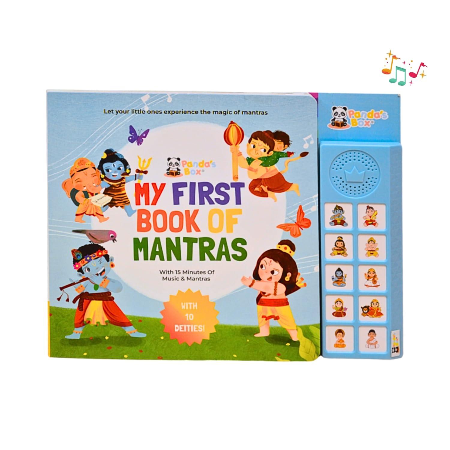 Panda's Box My First Book of Mantras (As Seen on Shark Tank) | 10 Deities, 25 Press-to-Play Mantras | Interactive Sound Book for Kids | Best Gift for Babies & Toddlers