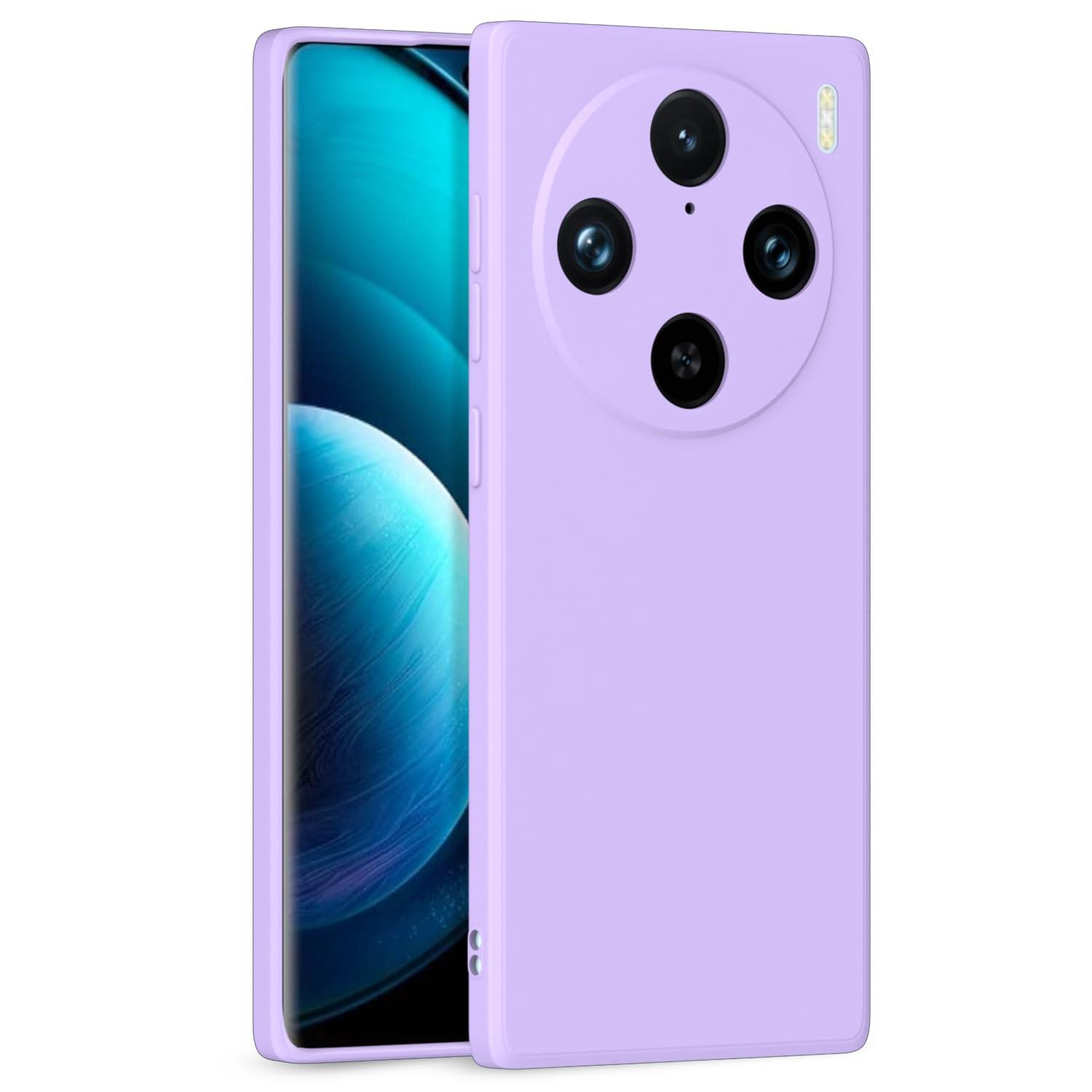 Pikkme Vivo X100 Pro 5G Back Cover Camera Protection Shockproof Soft Matte Silicone Back Case for Vivo X100 Pro 5G (Purple)