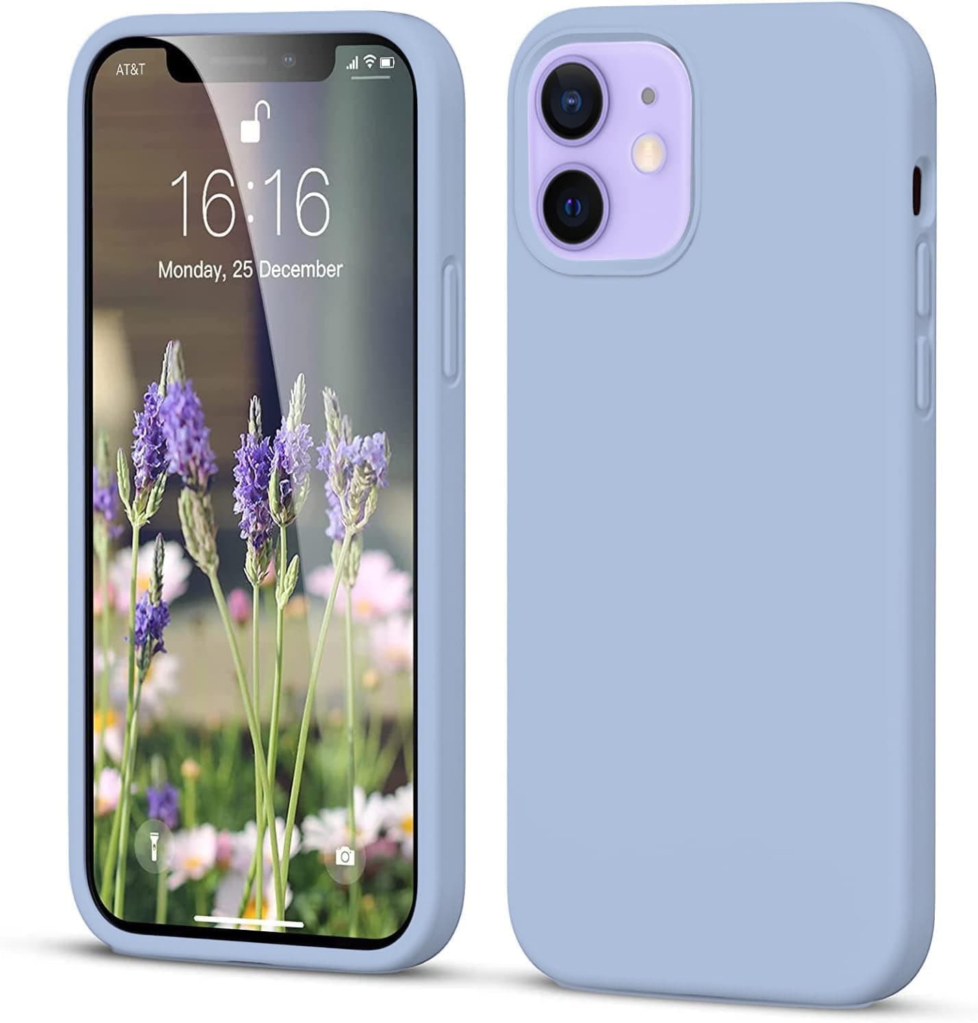 DIZORO® Silicone Back Case for iPhone 12/12 Pro, Soft-Touch Phone Microfiber Silicone Back Cover for iPhone 12/12 Pro -Sierra