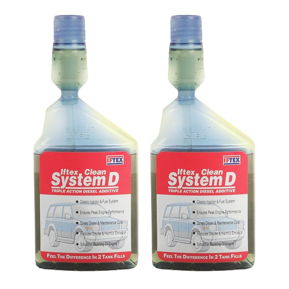 IFTEX® Clean System D with Triple Action Diesel Additive for All Diesel Cars (Pack of 2) (250 ml) / Diesel Fuel Treatment and Injector Cleaner for Cleaning deposits and Mileage Improvement
