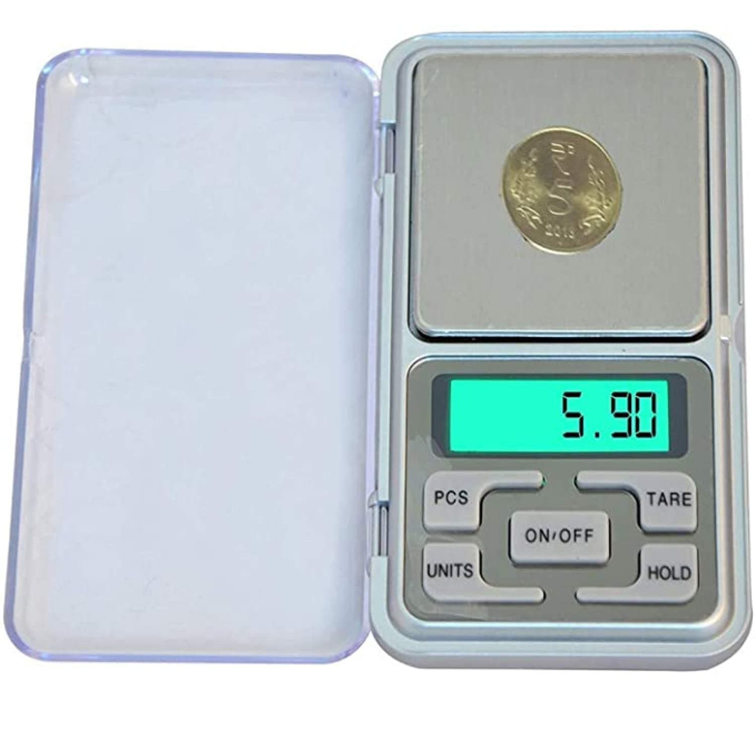 SKADIOO Jewellery Scale | Digital Weight Machine | Electronic weighing Scale for Jewellery 0.01G to 200G Small Machine for Shop - Silver