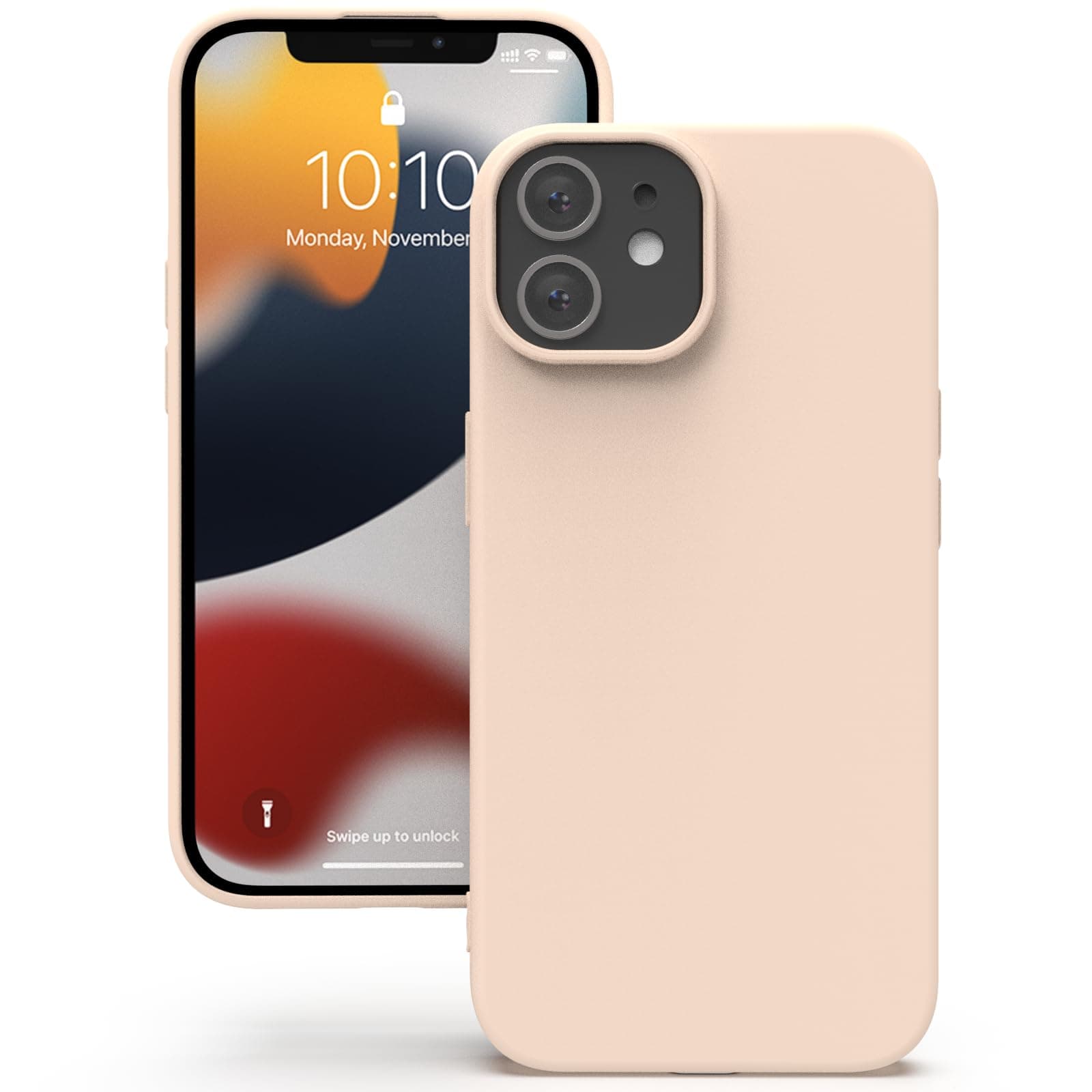 YATWIN Silicone Back Case for iPhone 12/12 Pro, Soft-Touch Phone Back Cover for Apple iPhone 12/12 Pro - Light Pink