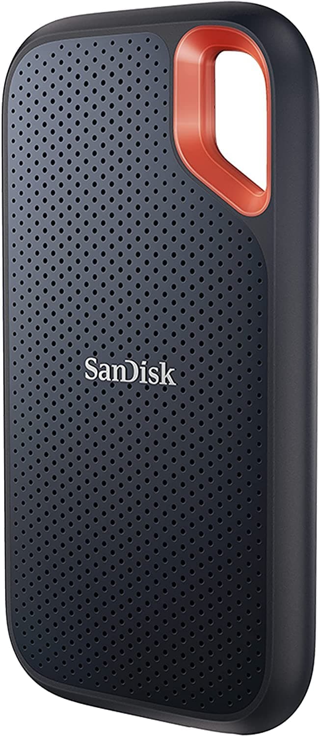 SANDISK Extreme 2TB Portable External SSD, 1050MB/s R, 1000MB/s W, 3m Drop Protection, IP65 Water/dust Resistant, PC,MAC & TypeC Smartphone Compatible, 5Y Warranty, Black Color