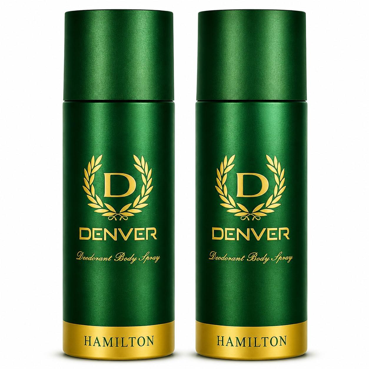 Denver Hamilton Deo - 150ML Each (Pack of 2) | Long Lasting Deodorant Body Spray for Men