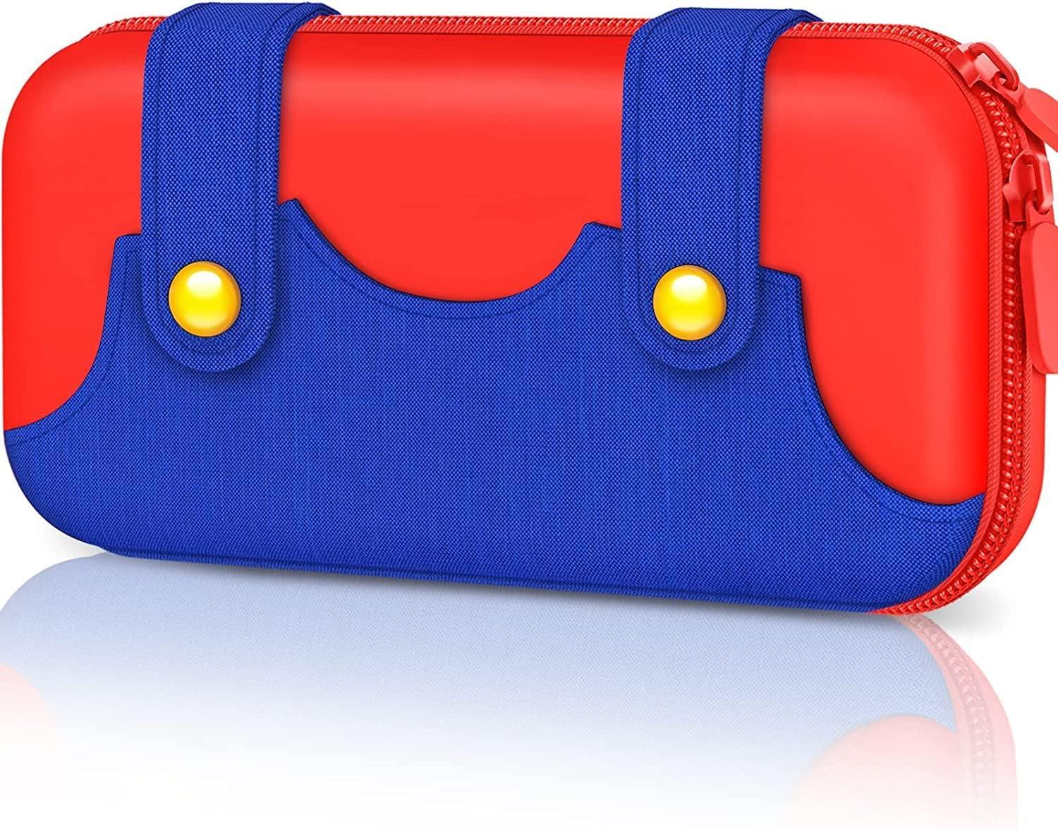 OIVO INDIA Red-Blue Travel Case Pouch Compatible with Nintendo Switch and for Switch OLED Console, Portable Travel Carry Case for Switch/Switch OLED, Protective Box Cover