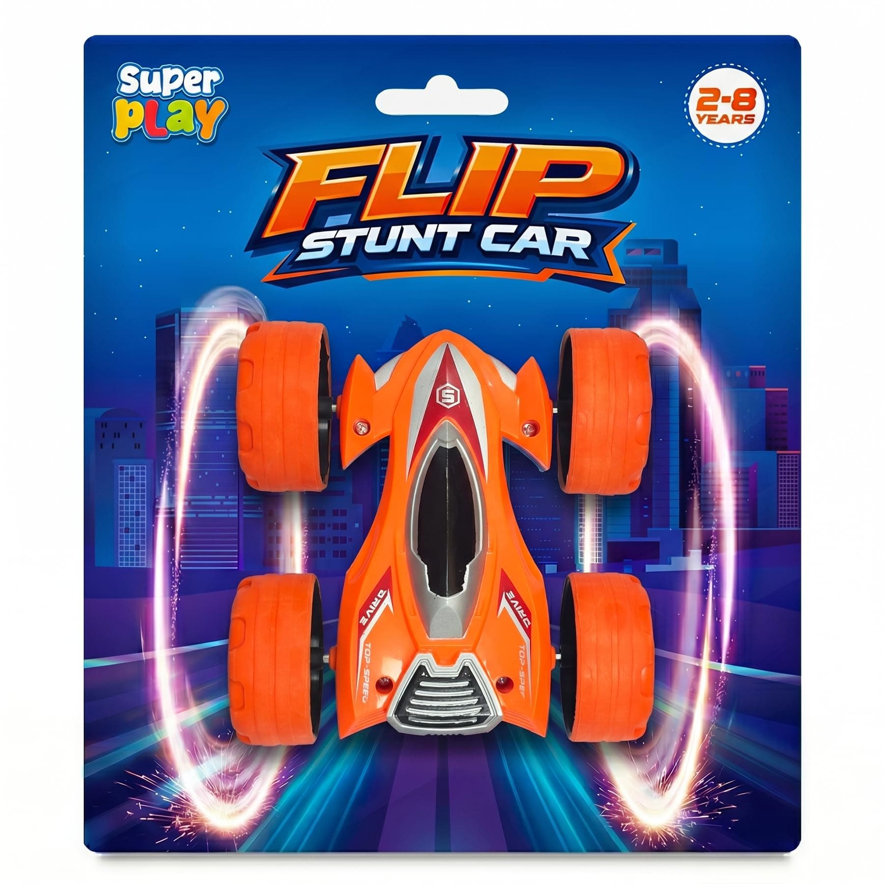 SUPERPLAY Flip Stunt Car Toy for Boys, Double-Sided Toy Car with Big Wheels