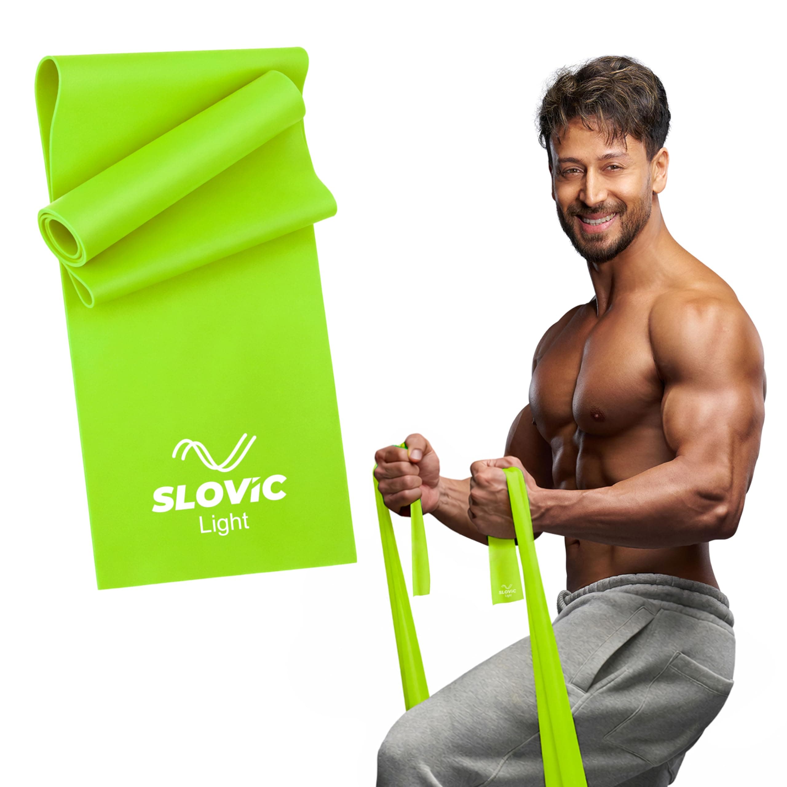 Slovic Thera-Band for Exercise [Light] | Thera Band for Physio | Latex Resistance Band for Workout | Stretching Bands for Exercise Band for Cardio, Strength Training, Home Workout, Gym & Yoga | Green