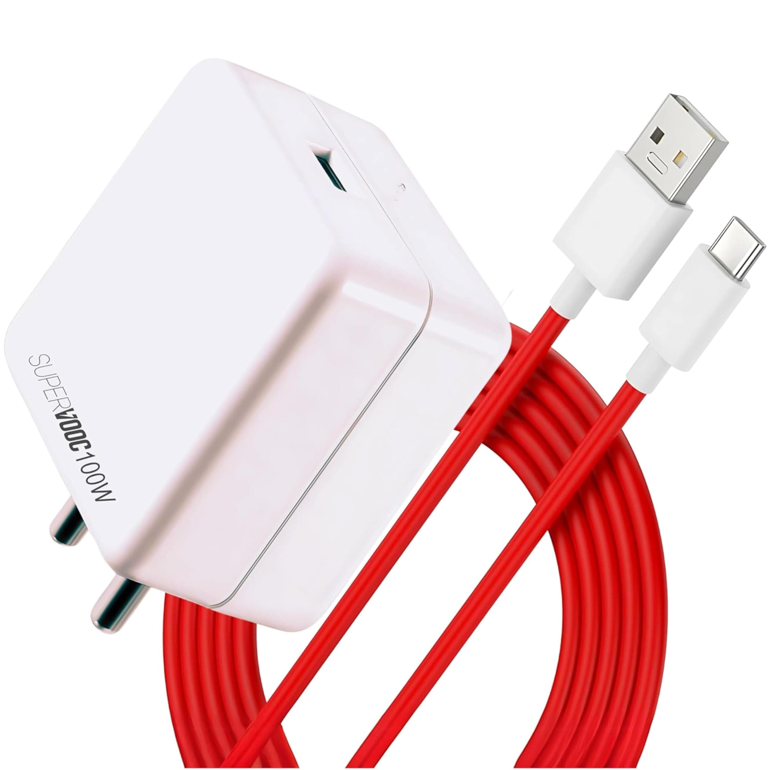 Govario 100W SuperVOOC Fast Charger Type C with Cable, Charger Adapter Compatible with Charger OnePlus, Realme, Xiaomi & Poco, Fast Charging Charger C Type Supporting Warp, Dash, VOOC & QC 3.0