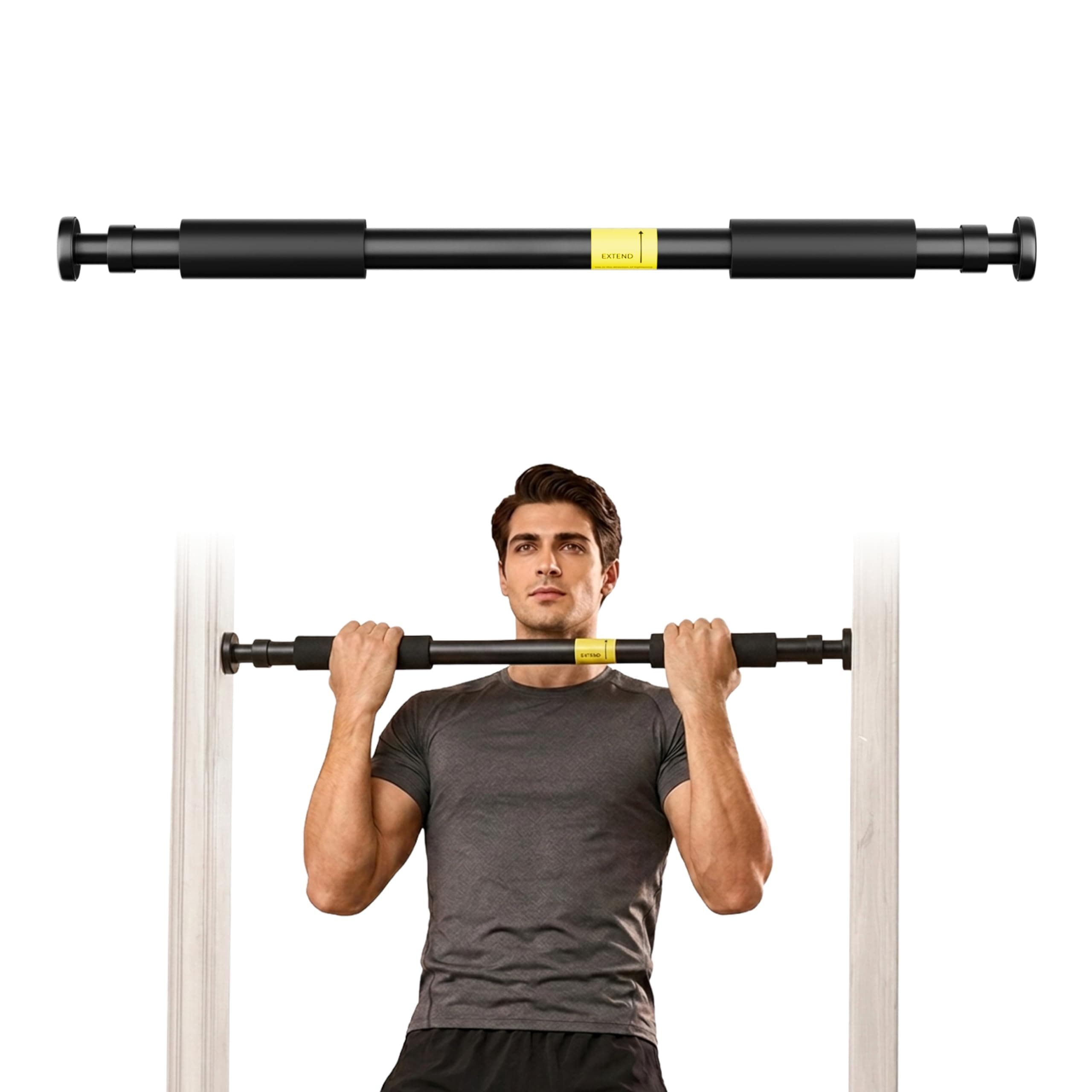 Cult Adjustable Pull-Up Bar for Home for Kids and Adults | 100 kg Weight Capacity | Heavy-Duty Steel Wall Mounted & Doorway Bar | Anti-Skid Grip Multi-Grip Pull-Up Bar for Home Workout | No-Drill Installation for Pull Ups, Chin Ups & Core Training | Size - 60-100 cm