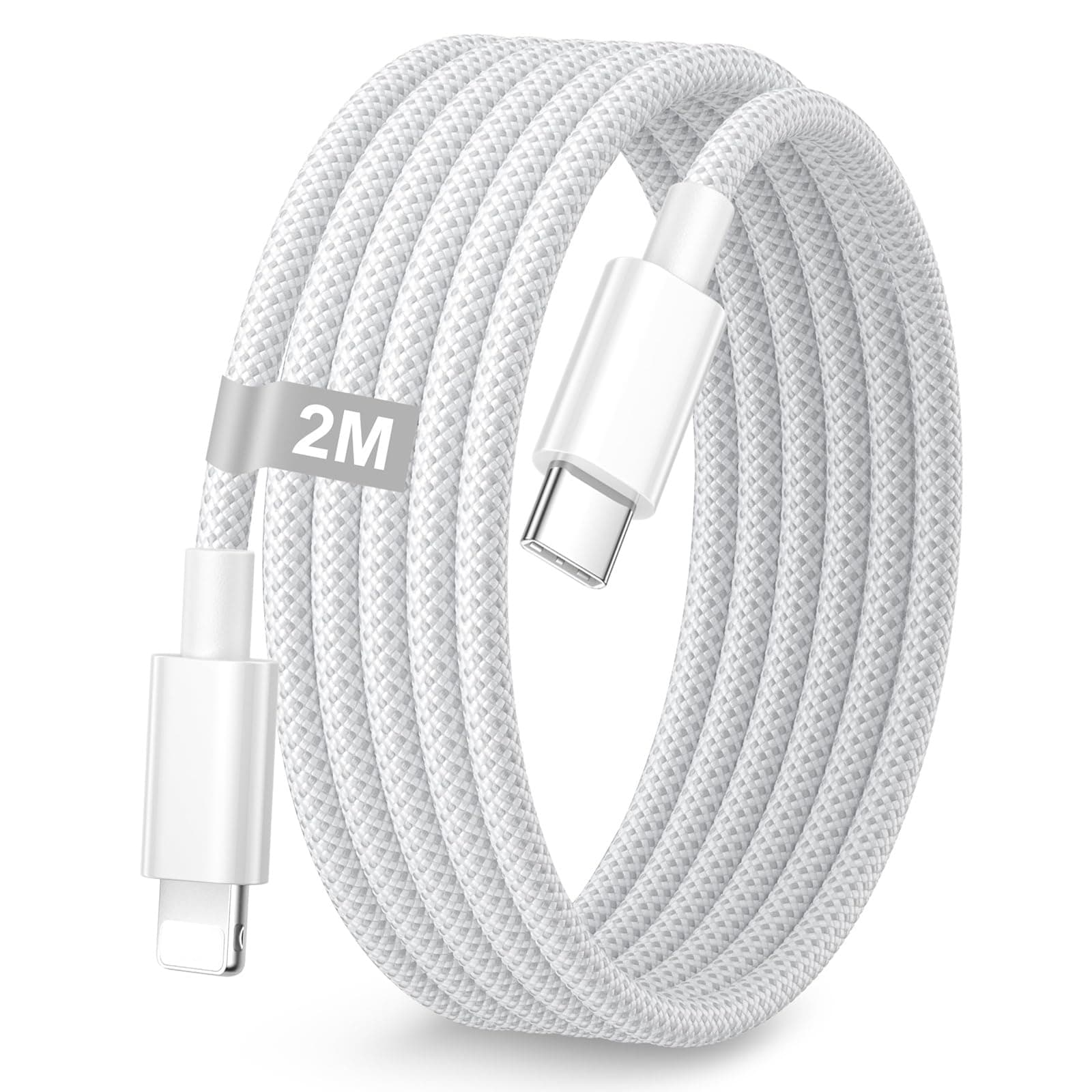Verilux Type C to 8 Pin Charging Cable for iOS, 2M Nylon Braided 27W