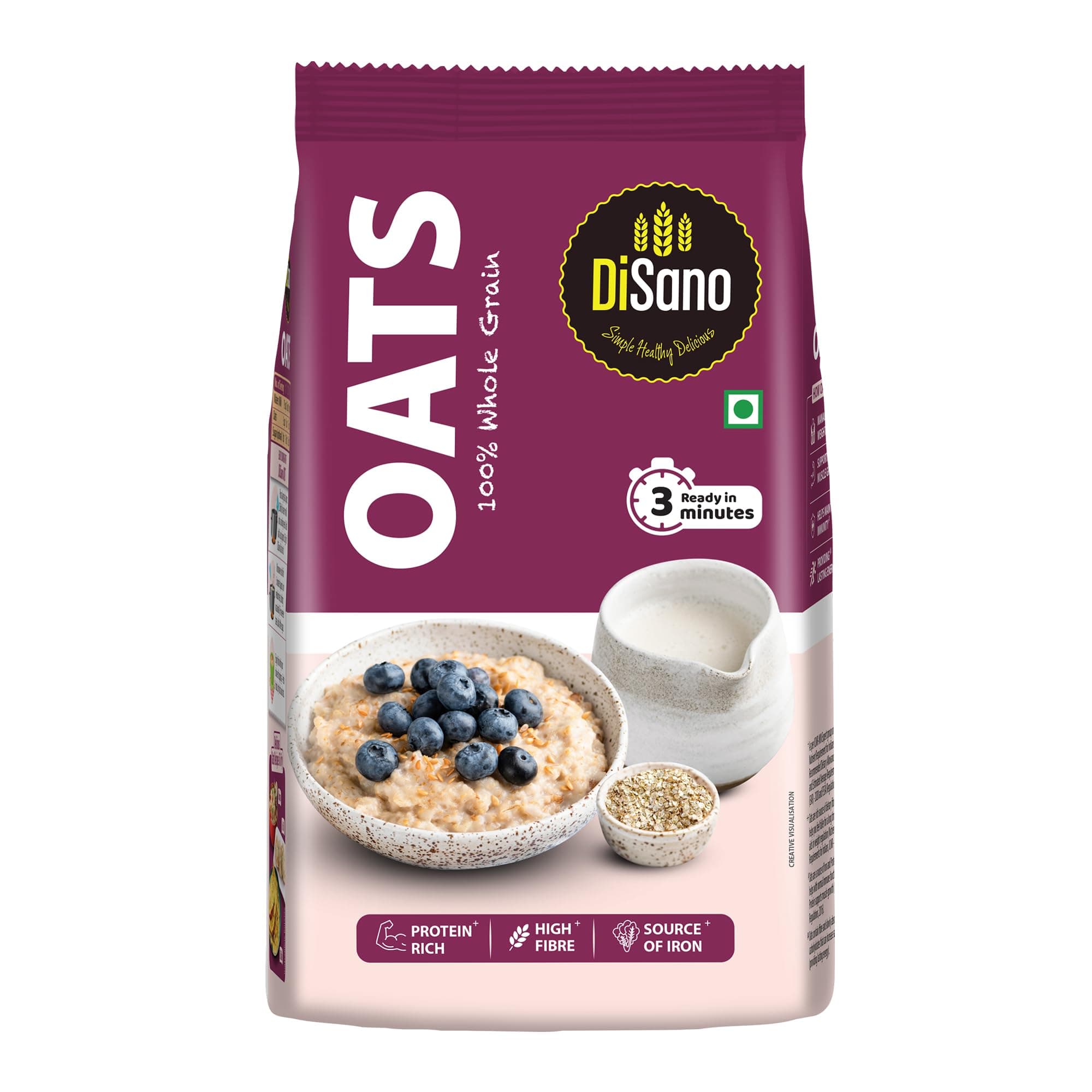 DiSano Oats 1kg, Instant Oats, Wholegrain, High Fibre, Source of Protein