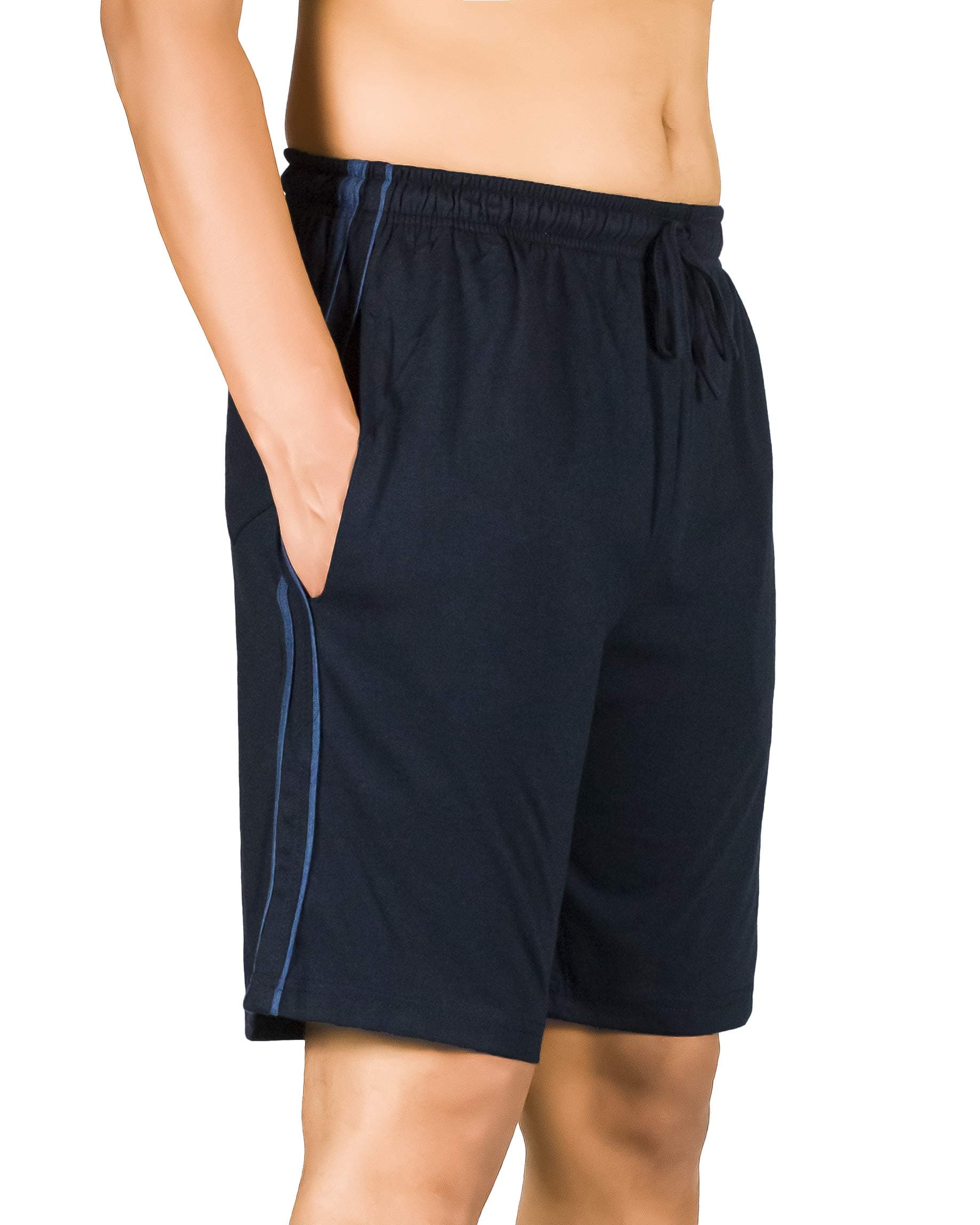 0-DEGREE Men's Regular Fit Shorts with Zip Pocket 38-40 Inch Waist Blue